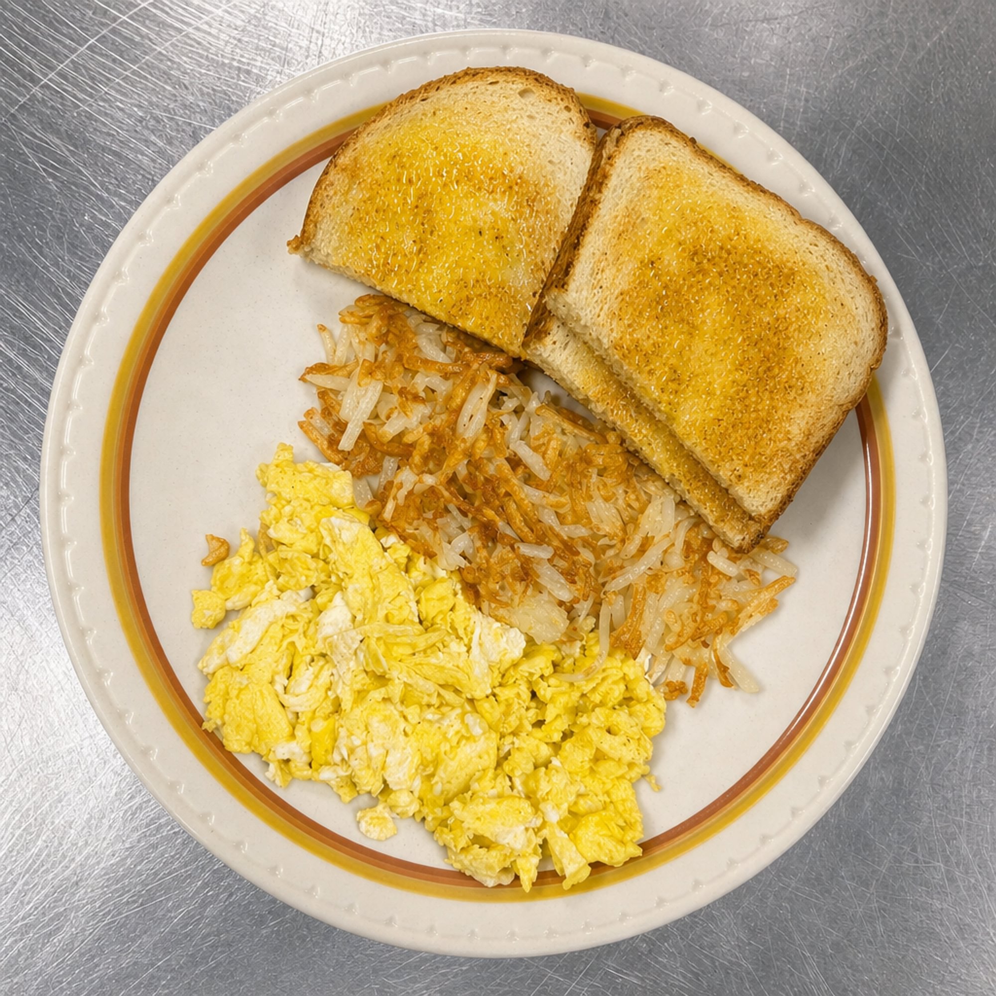 Eggs, Hash Browns & Toast