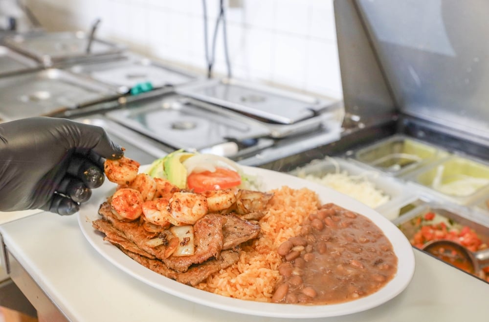 Asada and Shrimp Plate