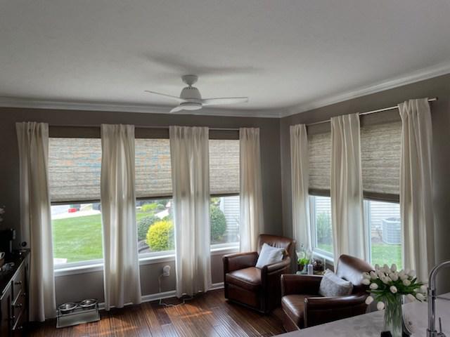 Window treatments should enhance the natural beauty of your home, and these Woven Wood Shades are the perfect natural touch for this Plainfield, IN, living room.  BudgetBlindsPlainfieldIN  WovenWoodShades  ShadesOfBeauty  FreeConsultation  WindowWednesday  PlainfieldIN