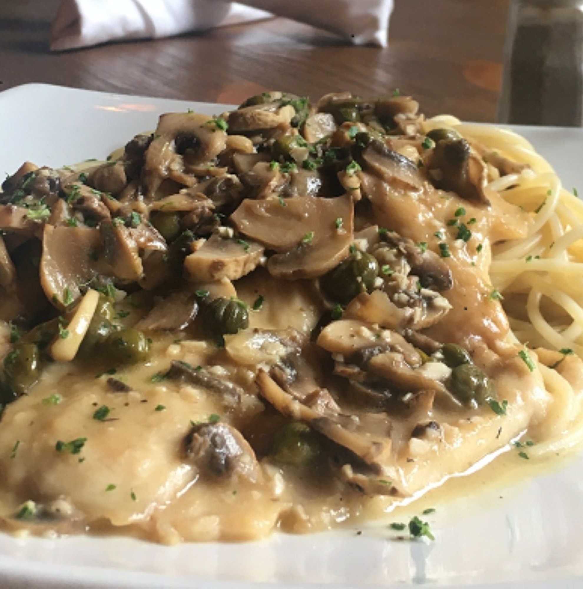 Veal or Chicken Picatta with Pasta
