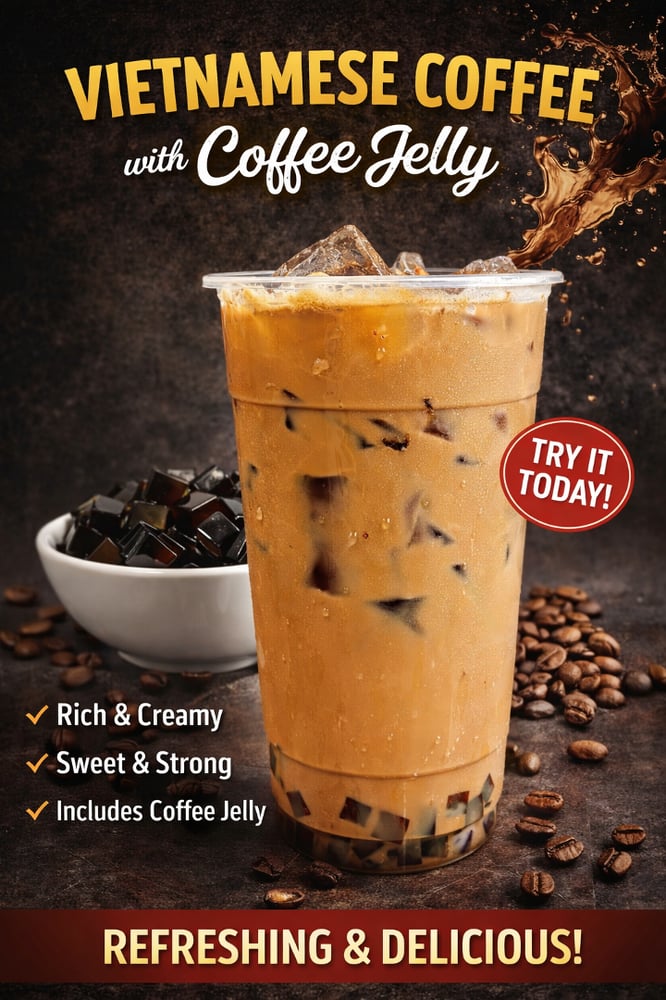 Vietnamese Coffee w/ Coffee Jelly
