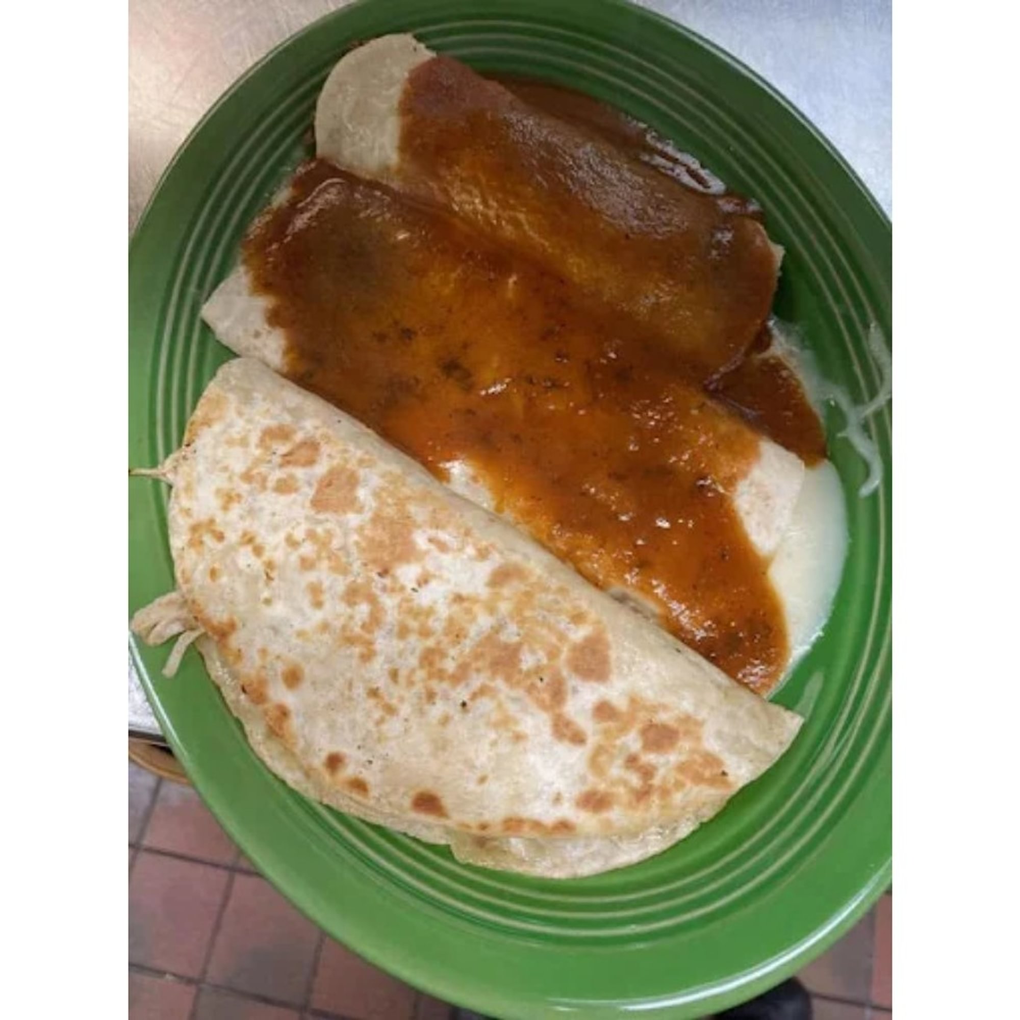 12. One Beef Burrito, One Beef Enchilada & One Beef Or Chicken Quesadilla