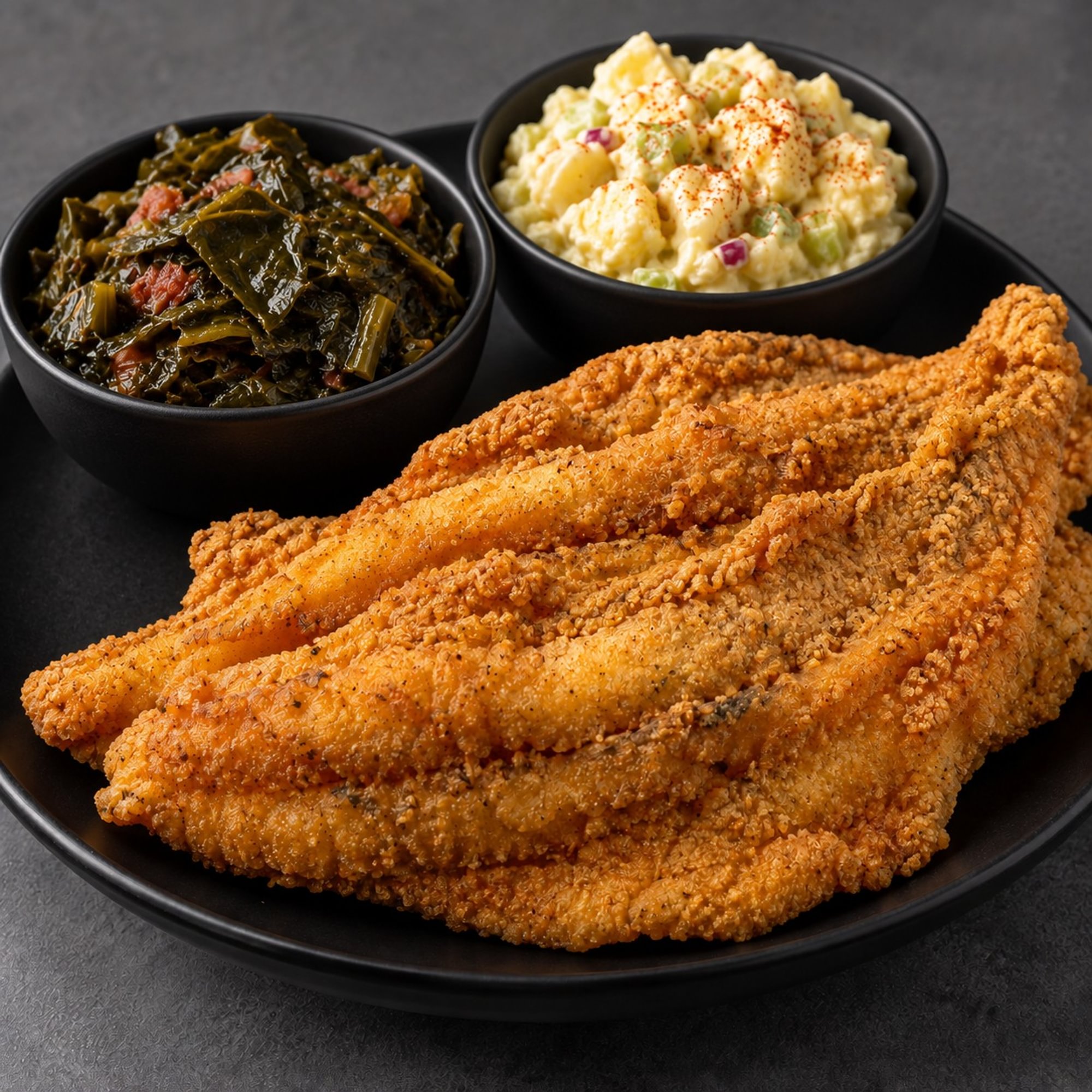 Fried Whiting Fish Dinner Plate