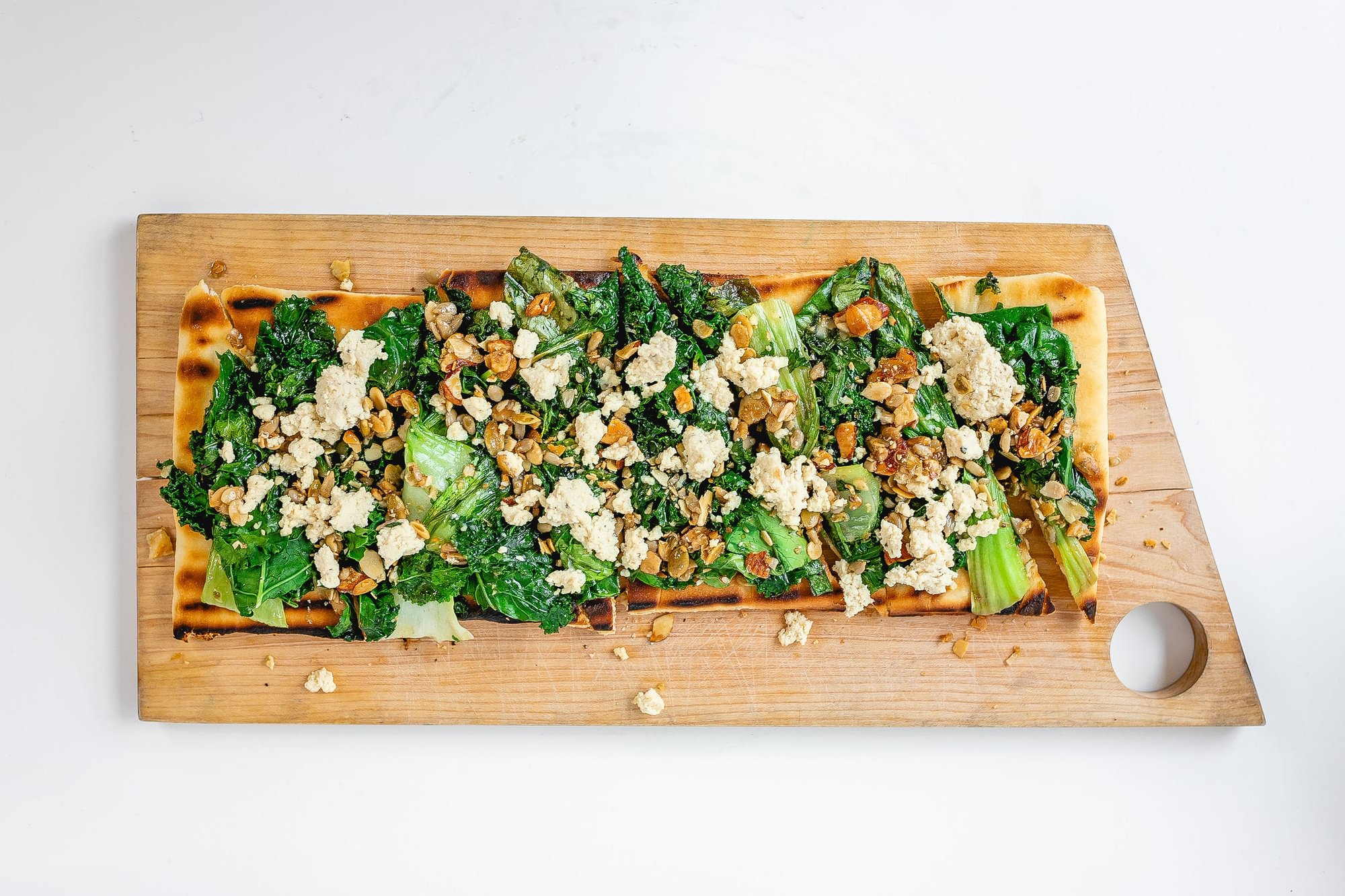 Charred Greens & Feta Flatbread