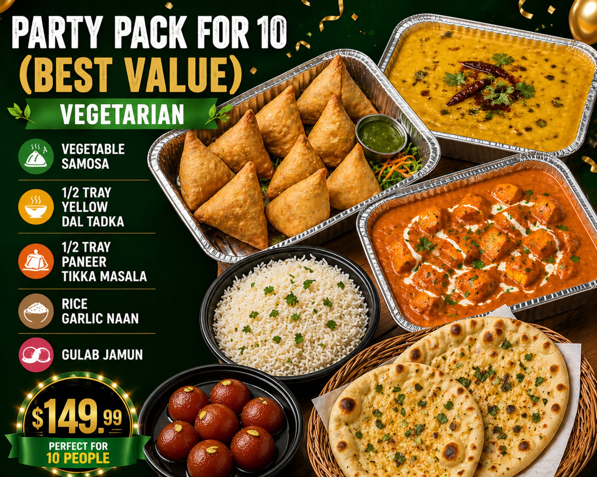 Party Pack for 10 (Best Value) - Vegetarian