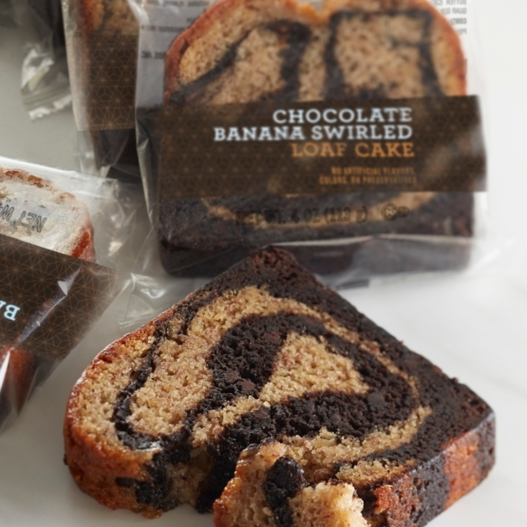 chocolate banana swirled loaf cake