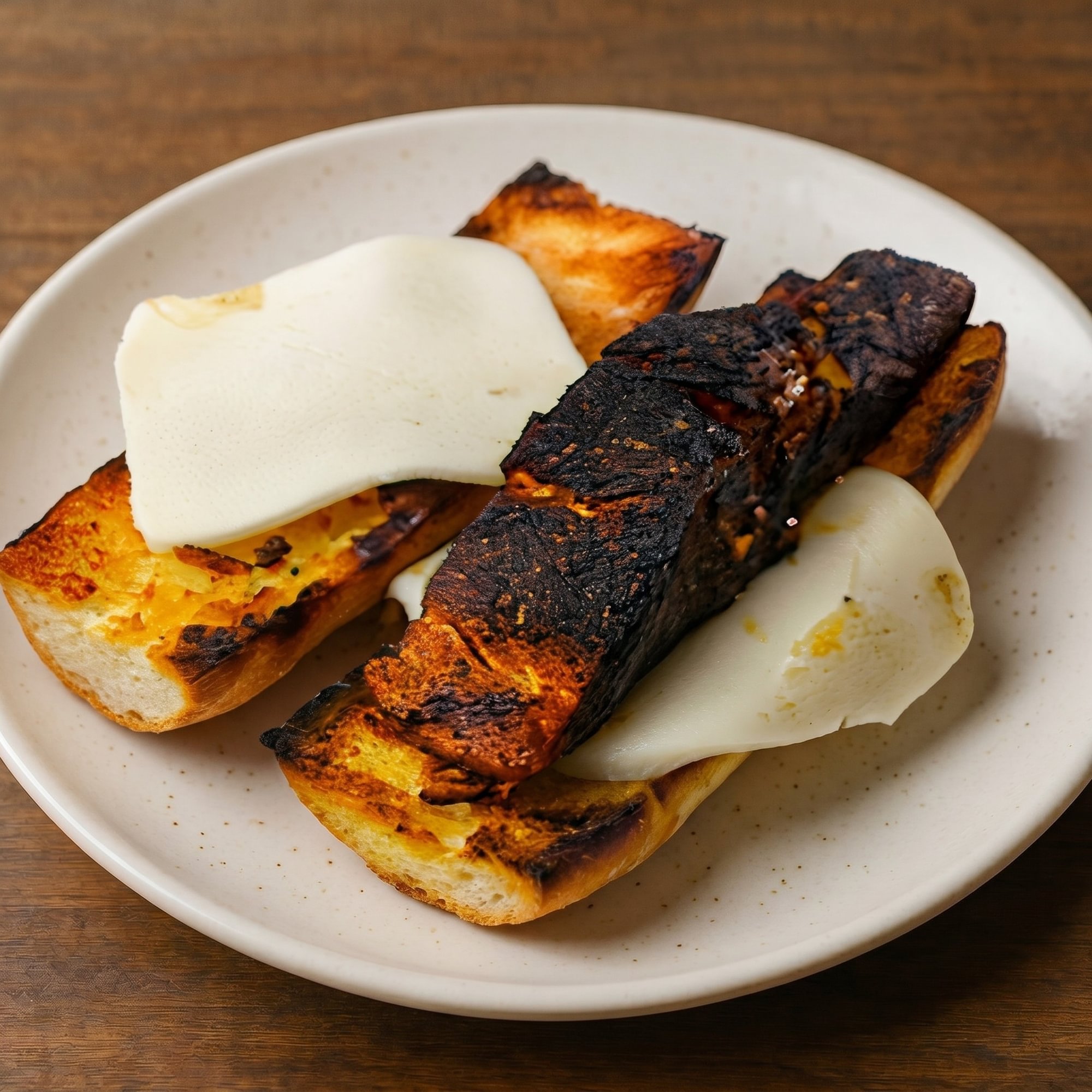 Grilled or Cajun Salmon on a Garlic Twist with Mozzarella Sandwich