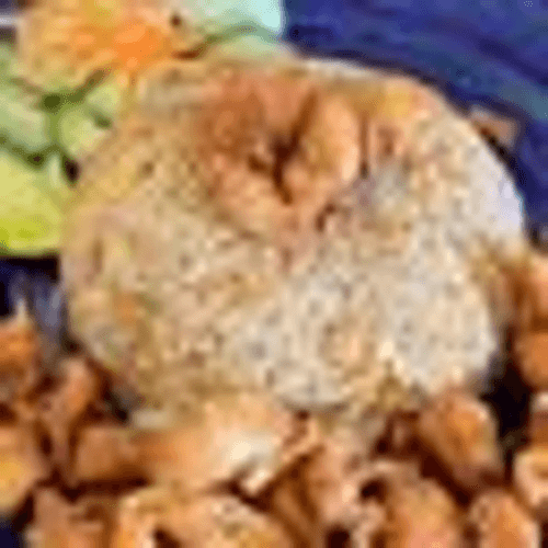 Egg Fried Rice with Fried Chicken