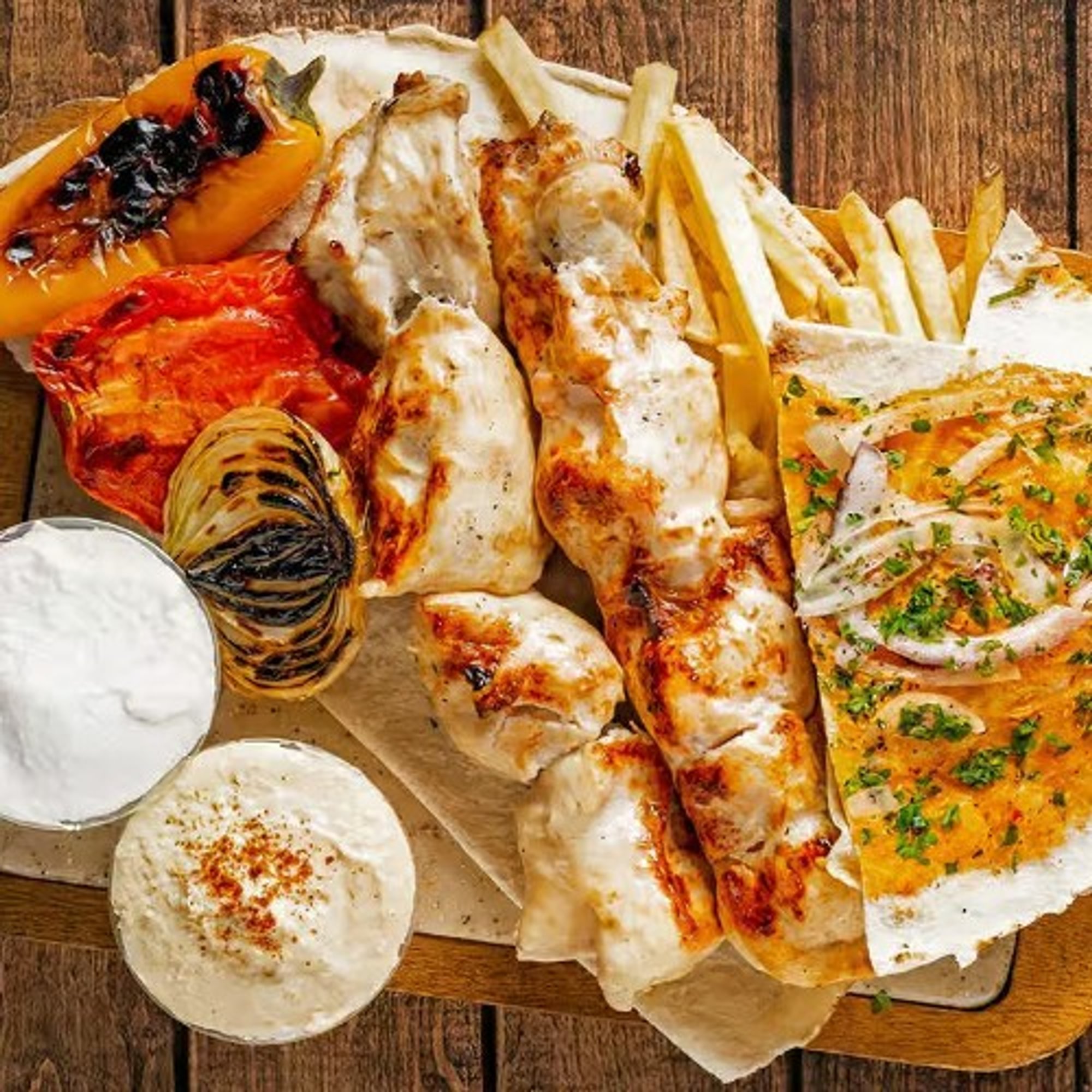CHICKEN KABAB GRILL PLATE (2) SKEWERS