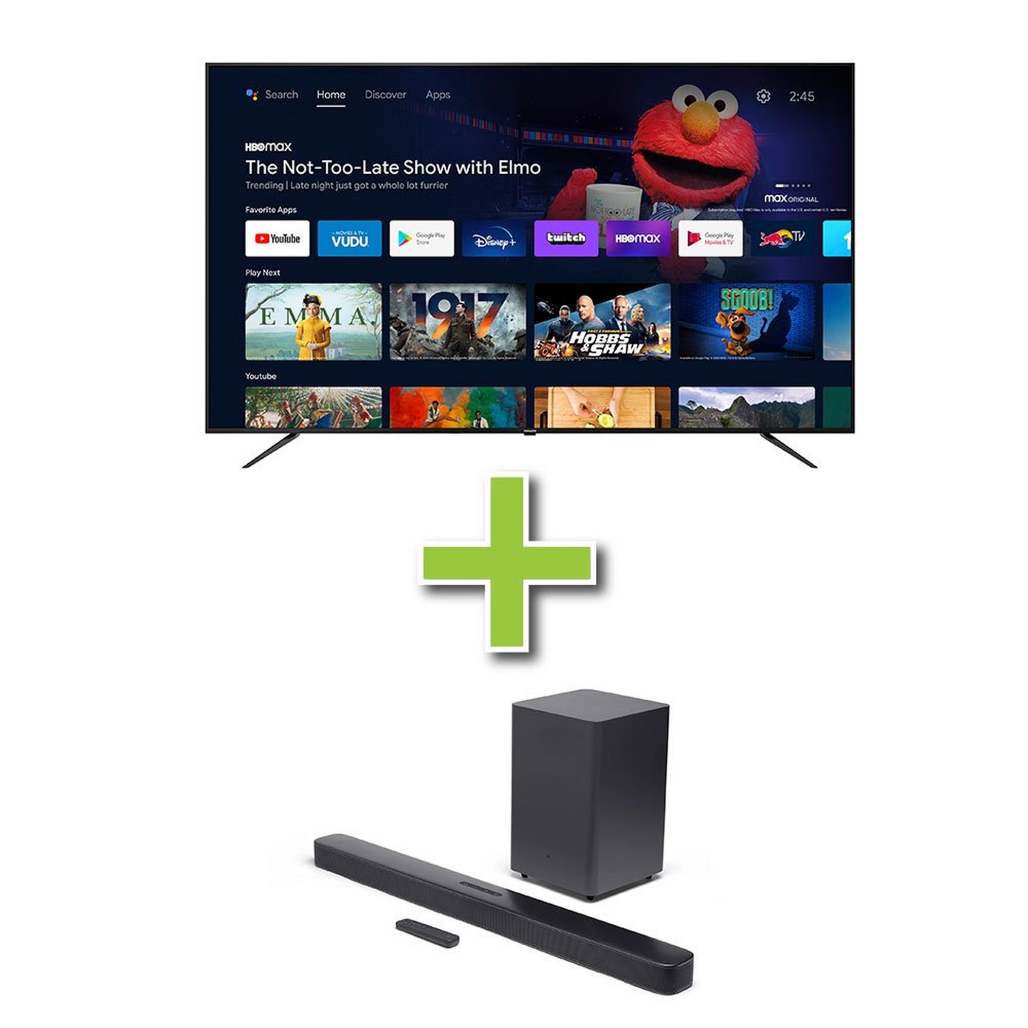 75" Philips 4K Ultra HD Smart TV & JBL 2.1 ch Soundbar