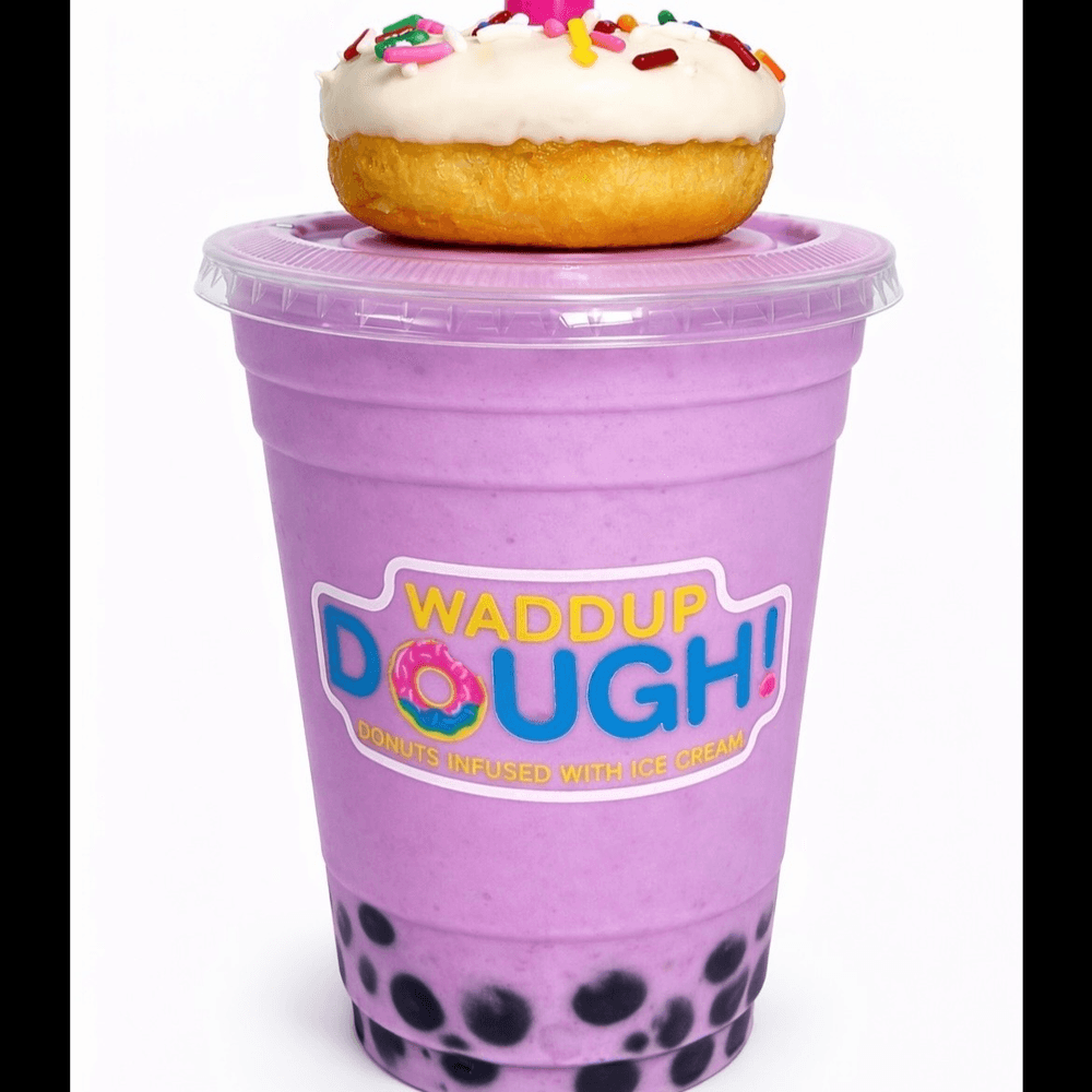 Taro Shake w/ Boba + Donut