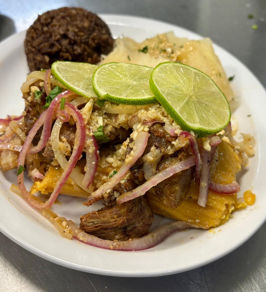 CROWNED TAMALE | FRIED PORK CHUNKS