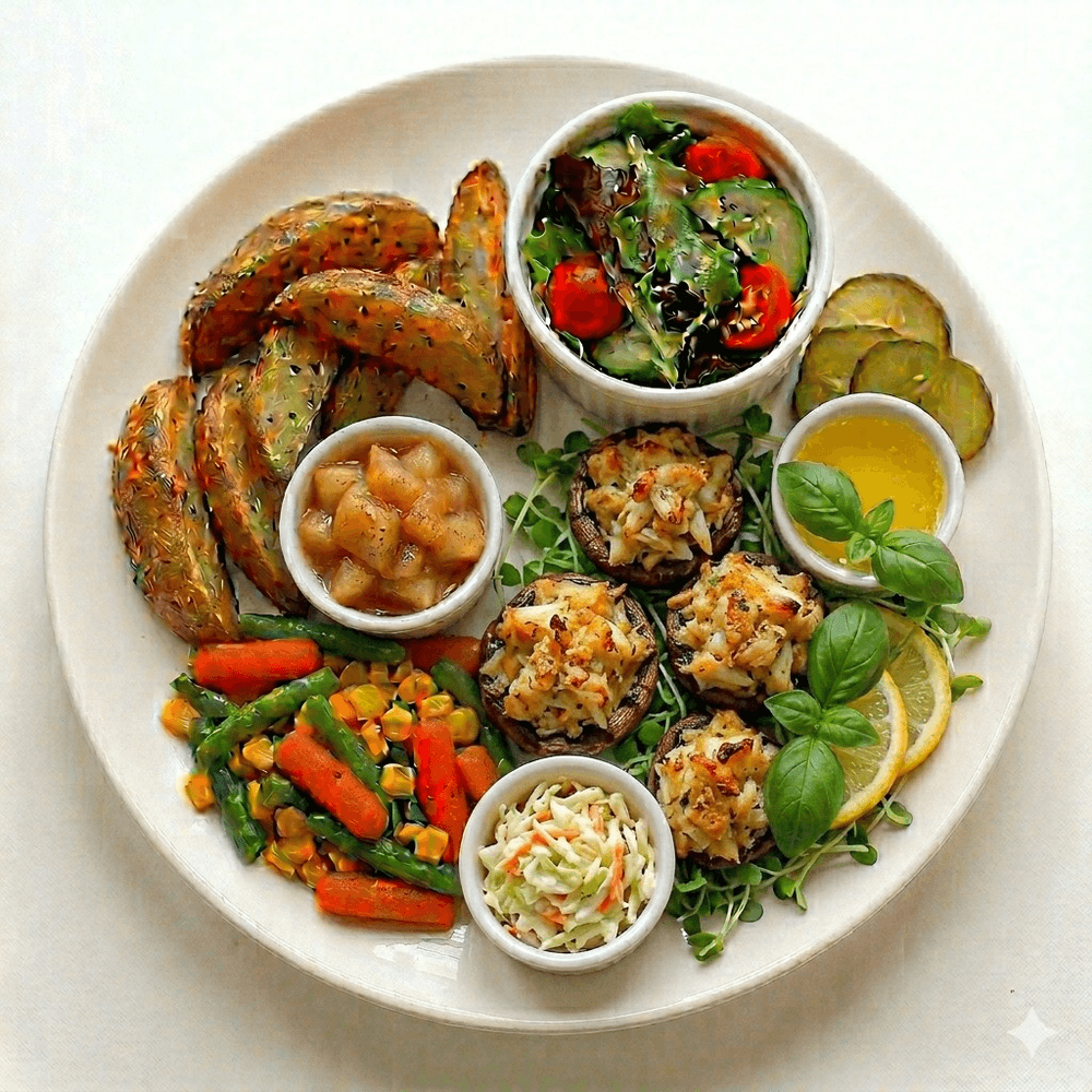 Broiled Stuffed Mushroom Entrée