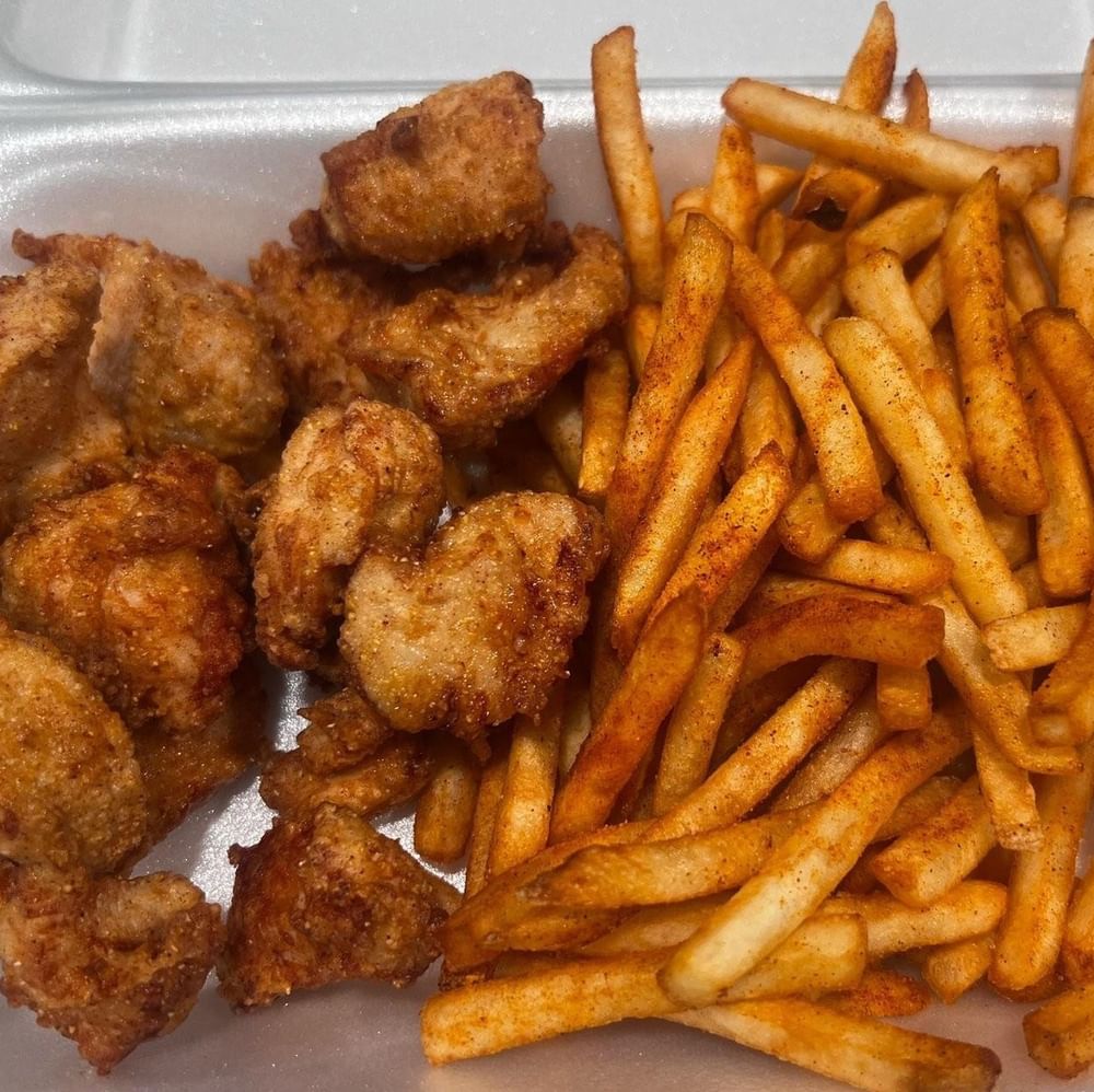 Crispy Chicken Bites with Fries
