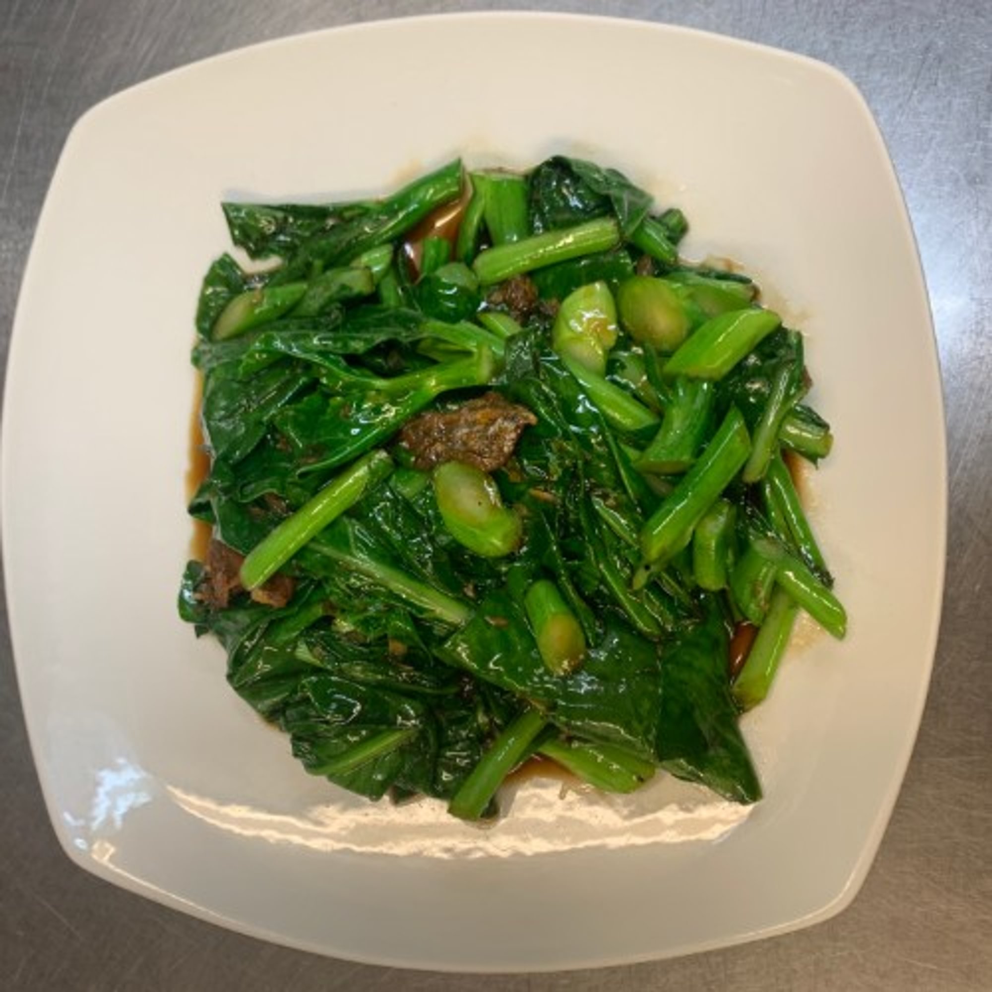 Sauteed Chinese Broccoli with Salted Fish