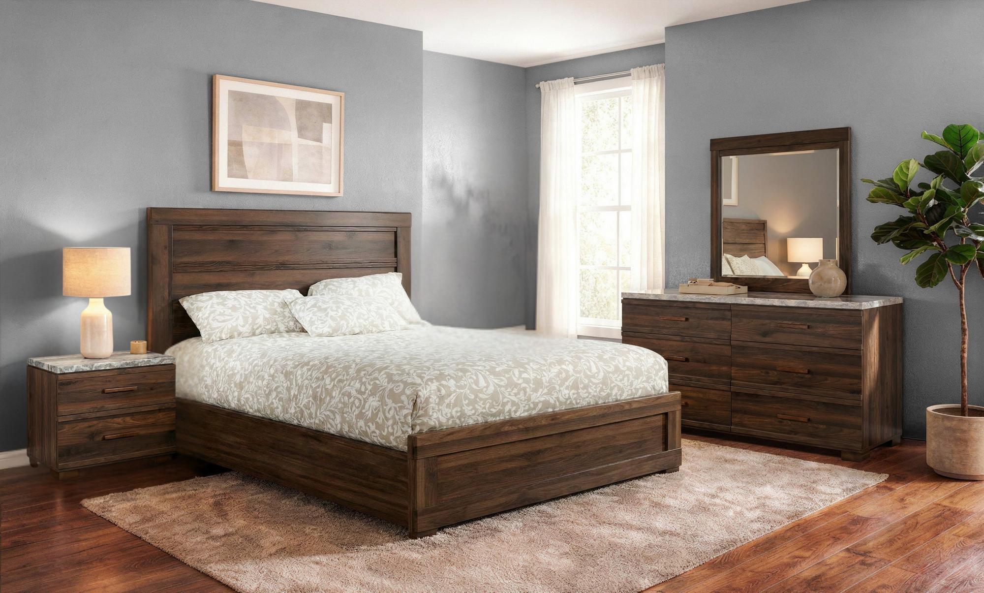 Queen Mendoza Bedroom Set w/Dresser, Mirror, Nightstand