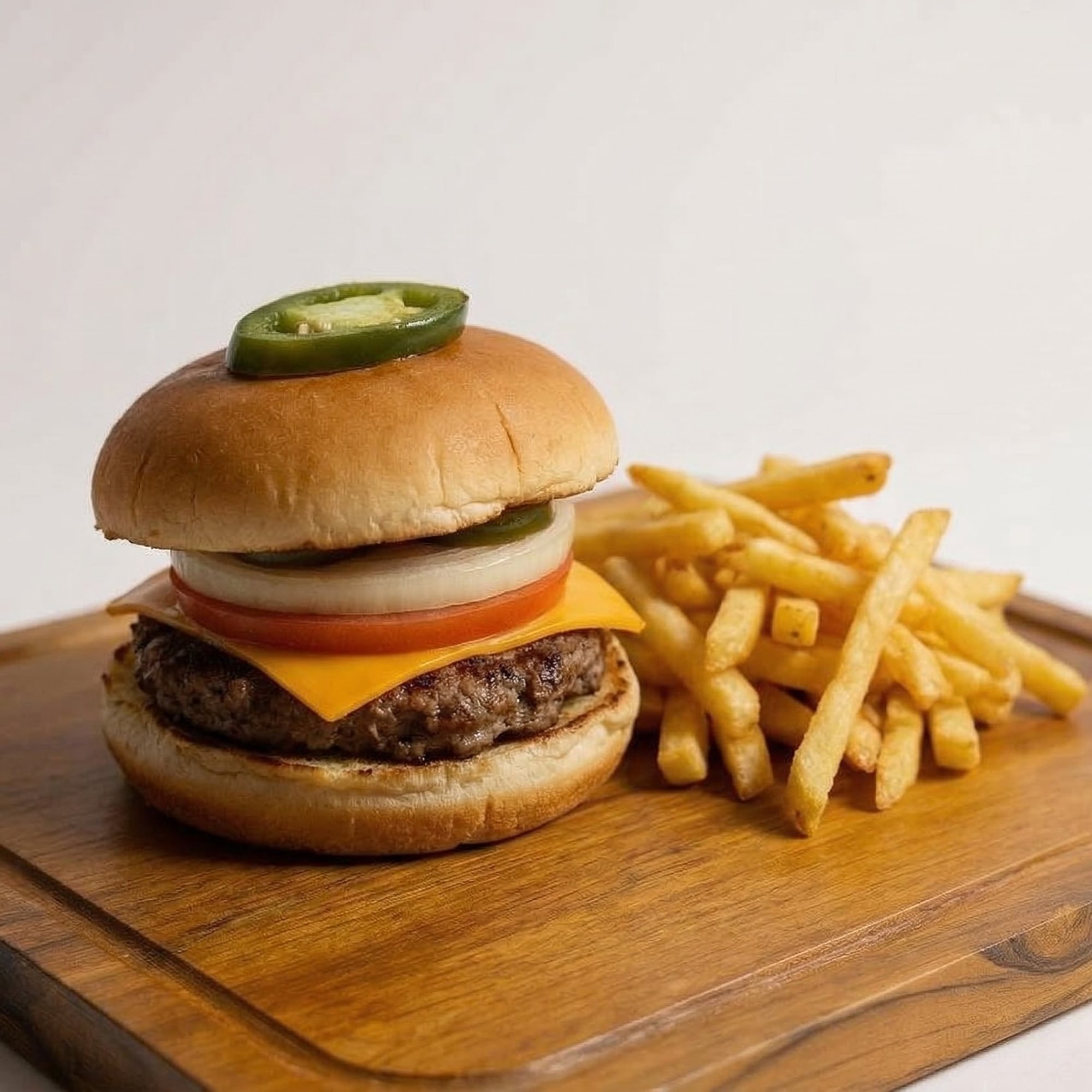 Hamburger with Jalapeño