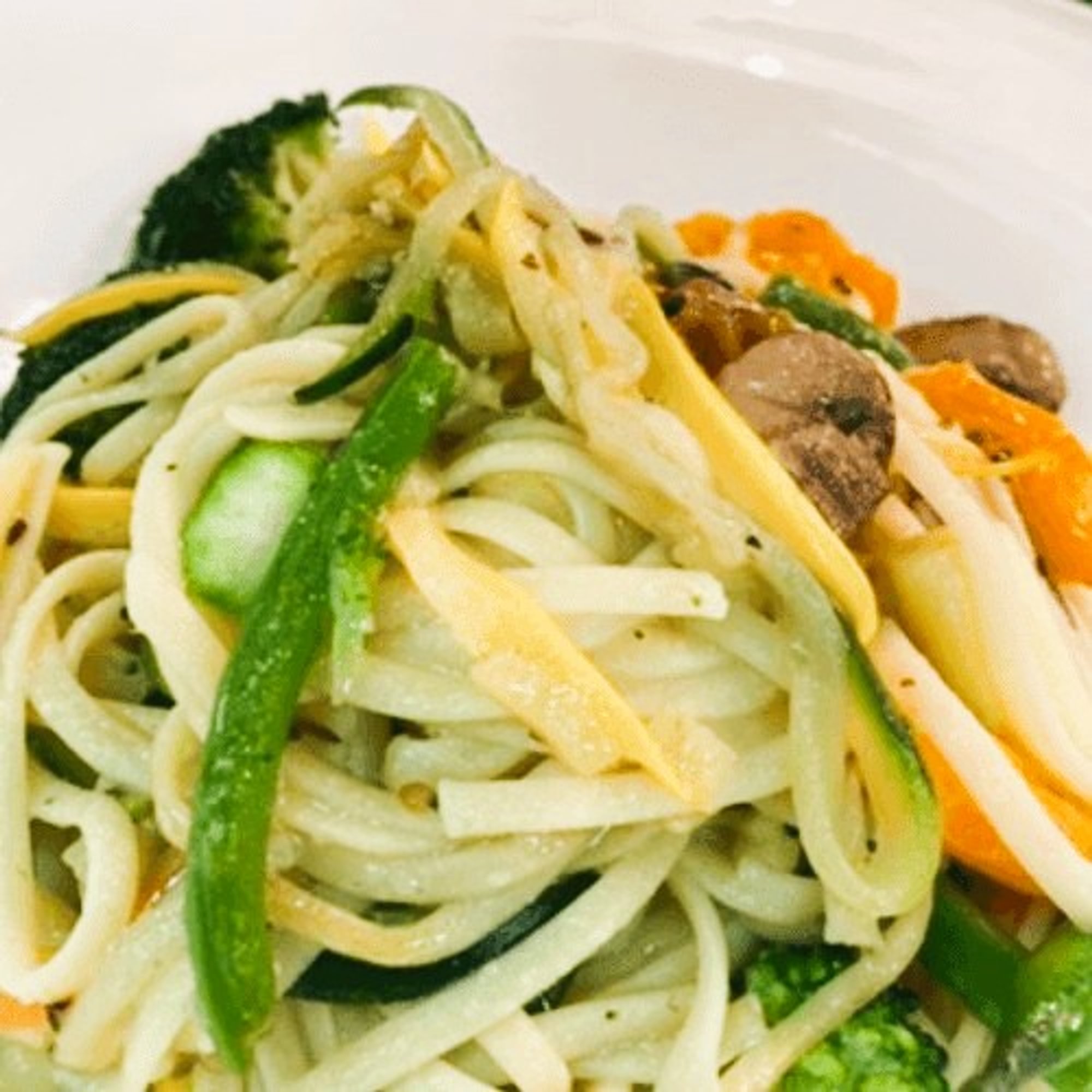 Vegetable Pasta Over Linguine