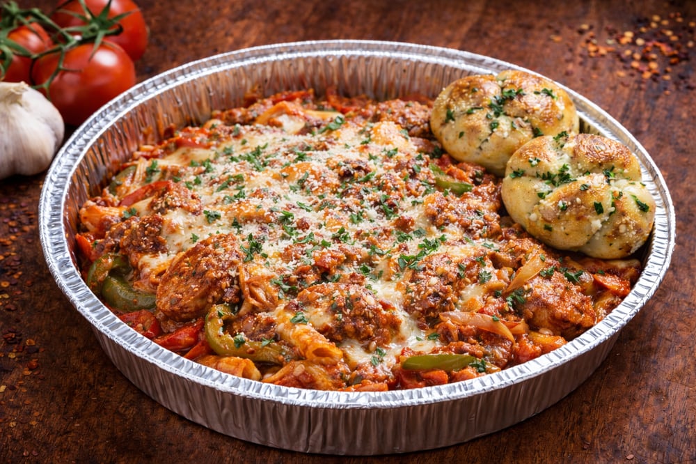 Sausage, Peppers & onions Parmigiana