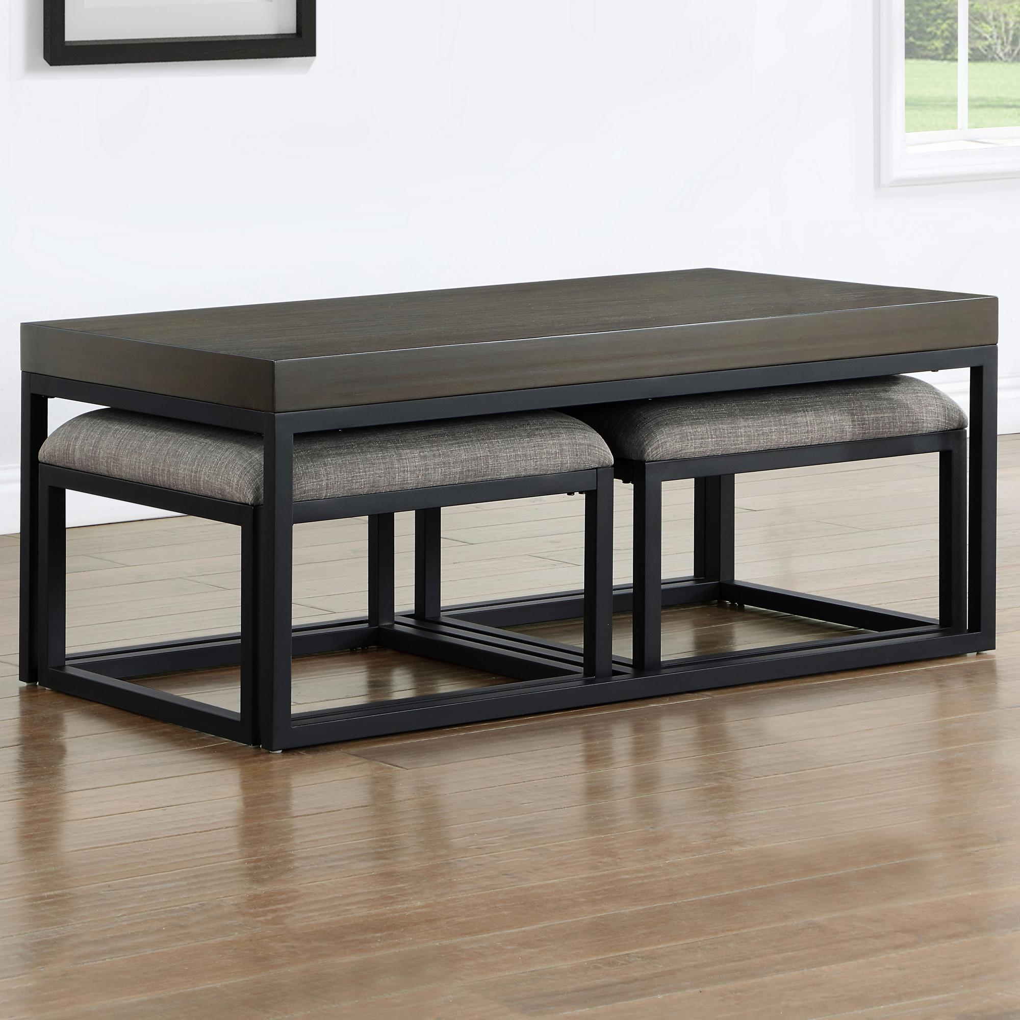 Yukon Rect Nesting Tbl & Stool Brn