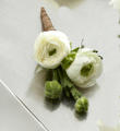 The FTD® White Ranunculus Boutonniere