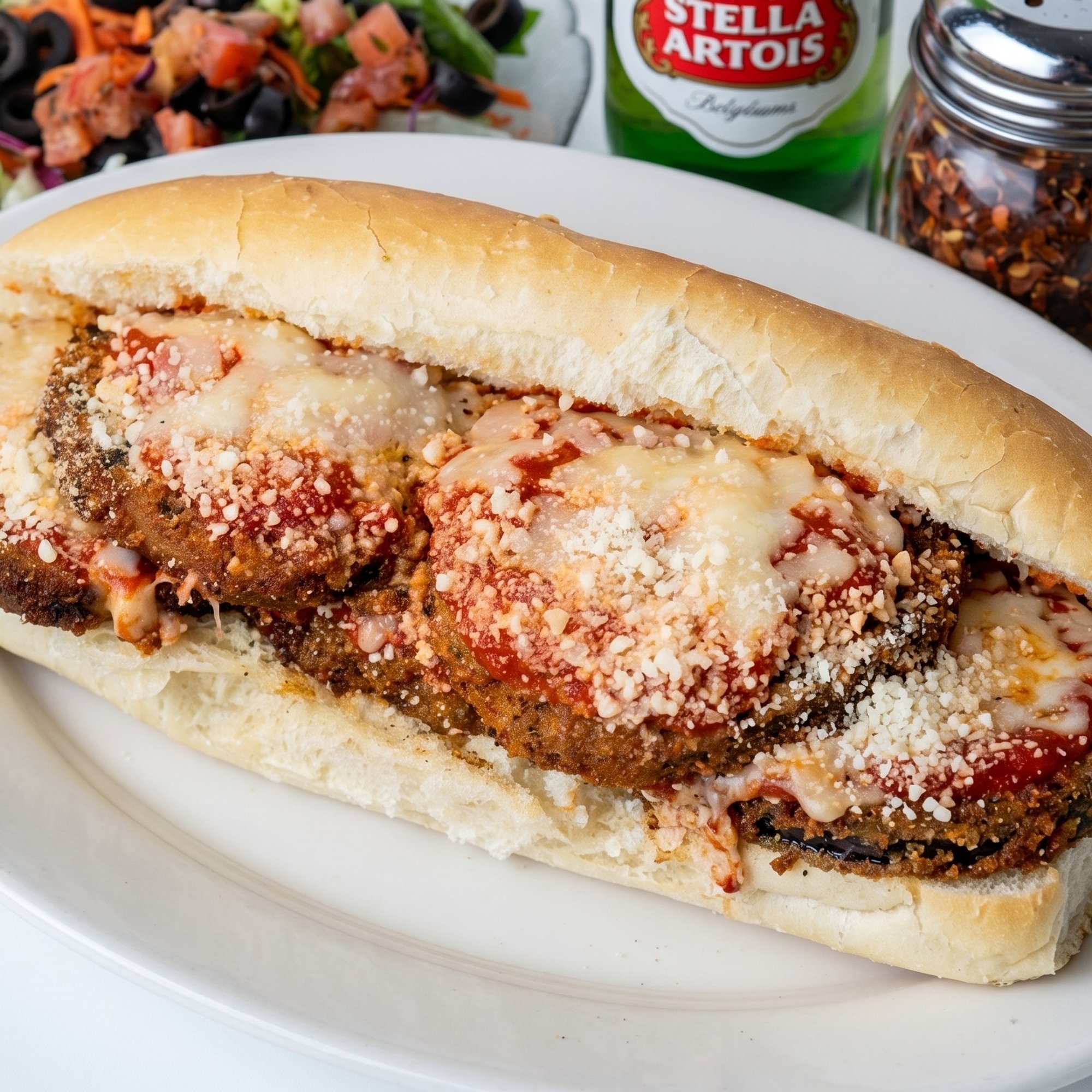 Eggplant Parmigiana Italian Sandwich