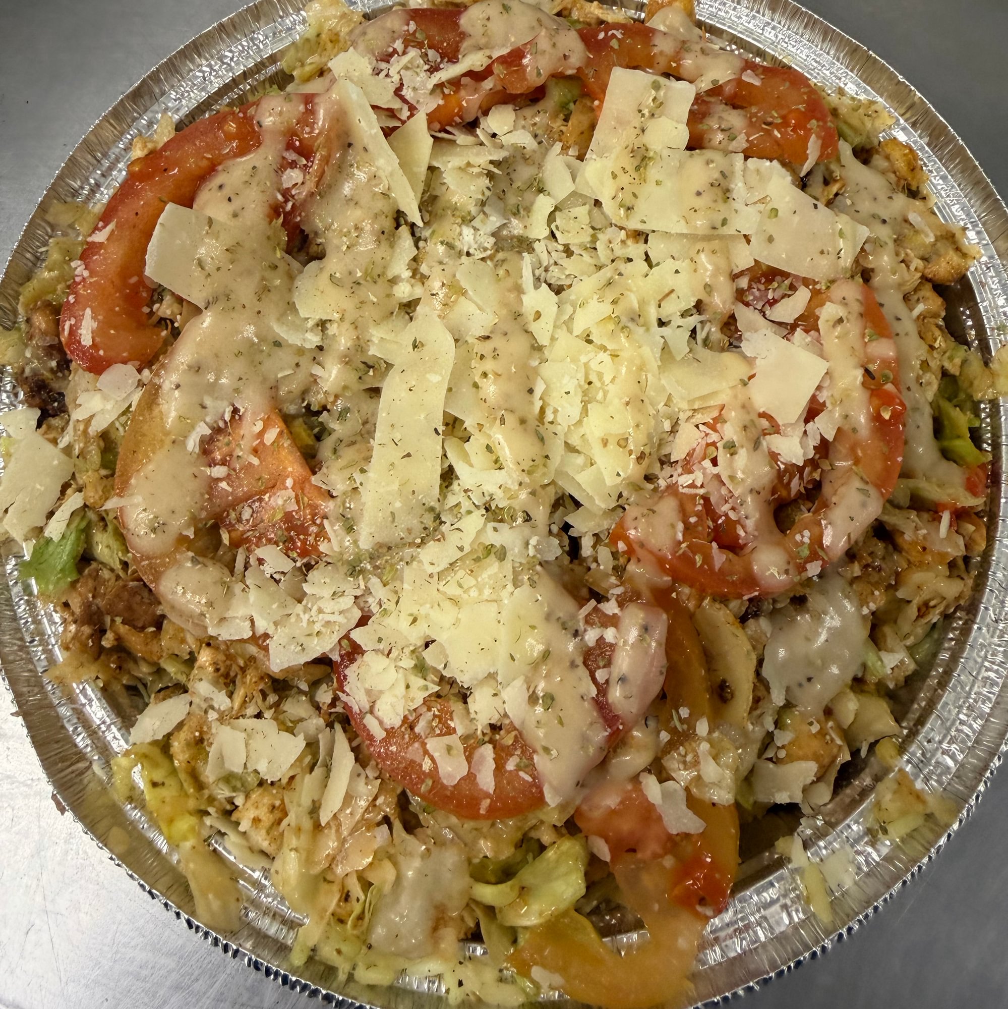 Chopped Chicken Caesar Gyro Bowl