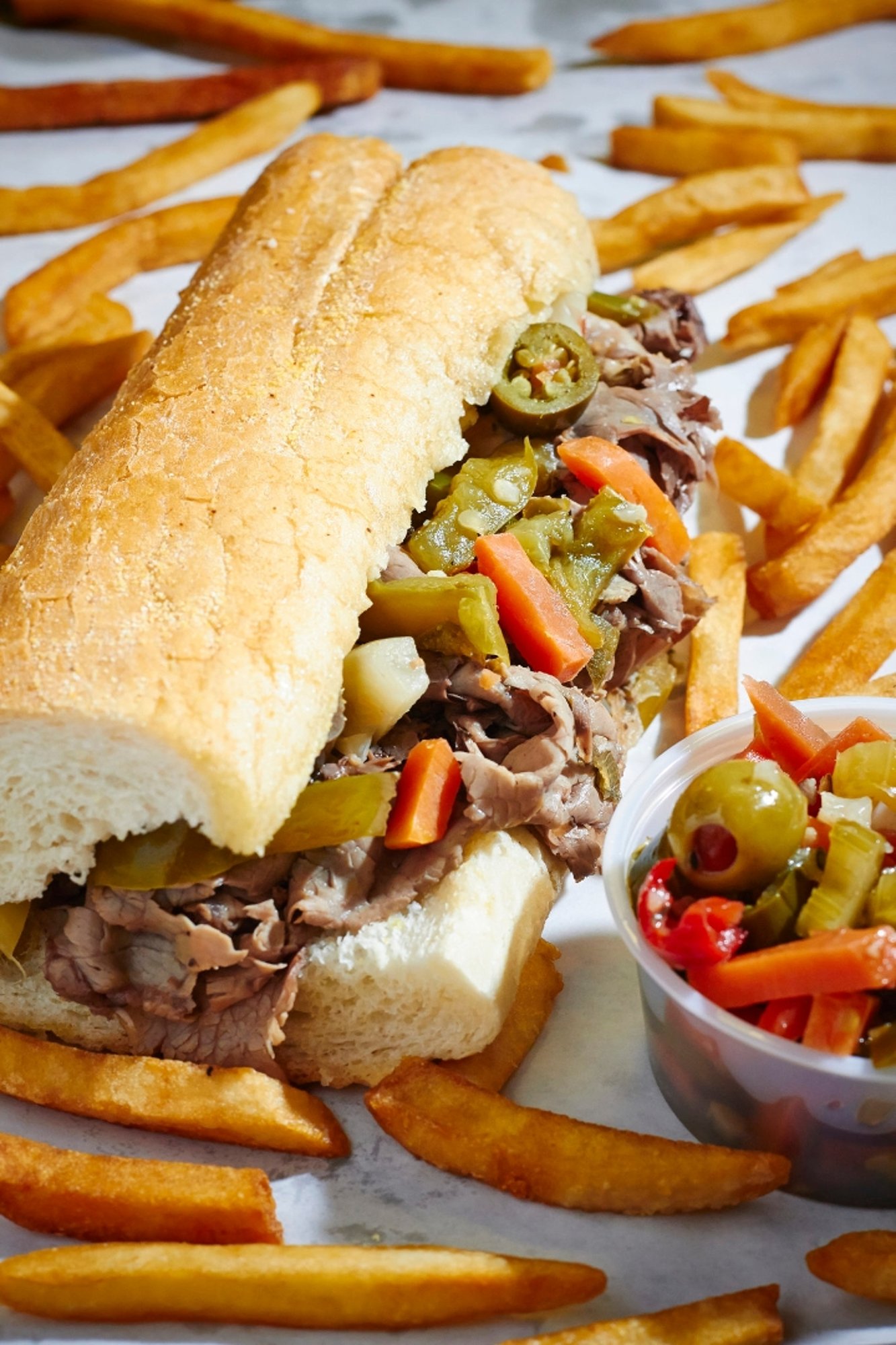 Hot Italian Beef Sandwich