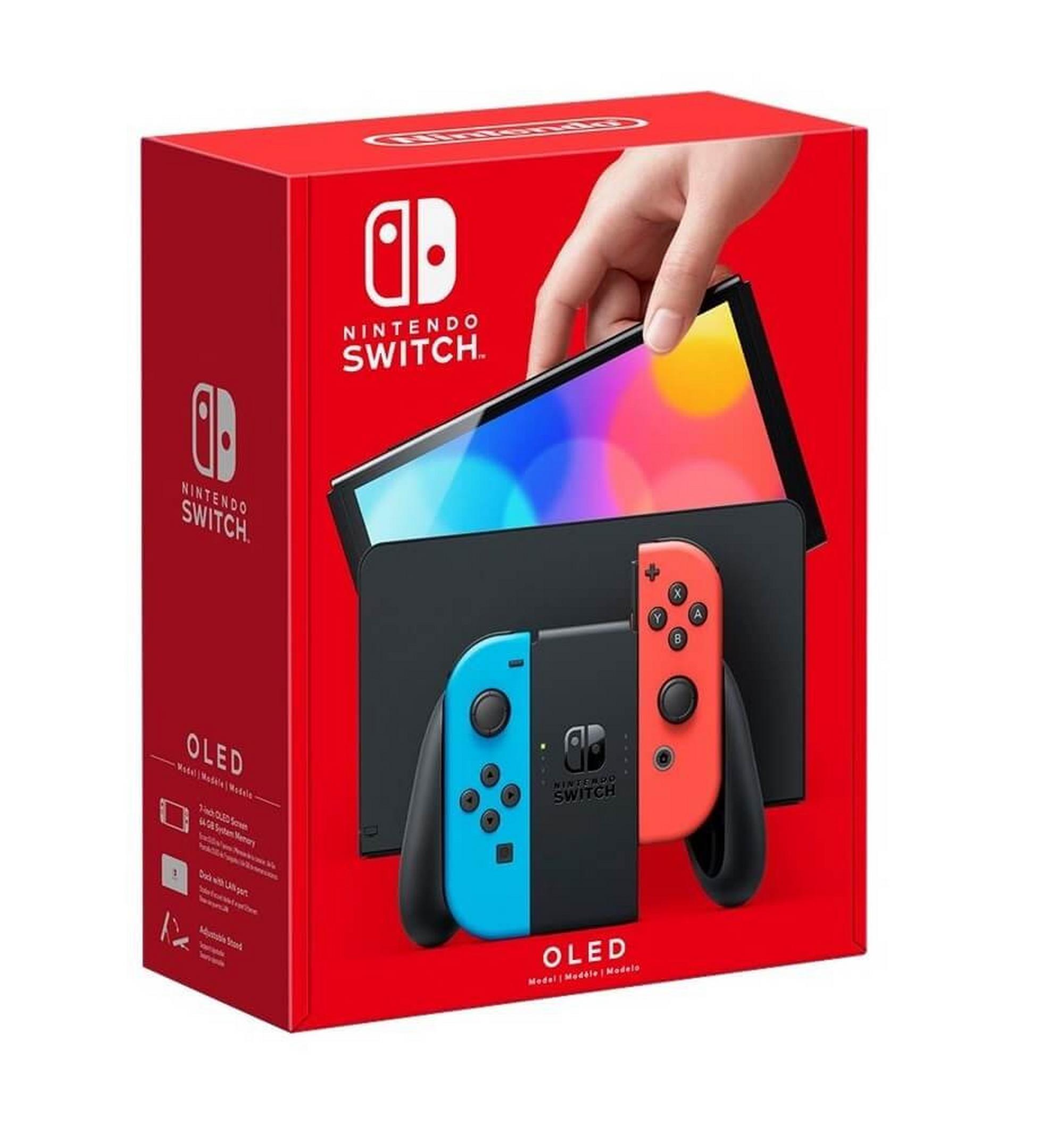 Nintendo Switch OLED - Neon Red & Blue