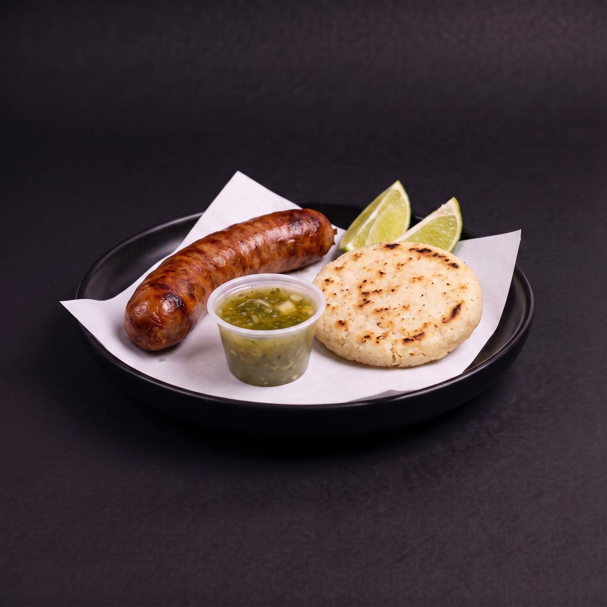 Chorizo con Arepa