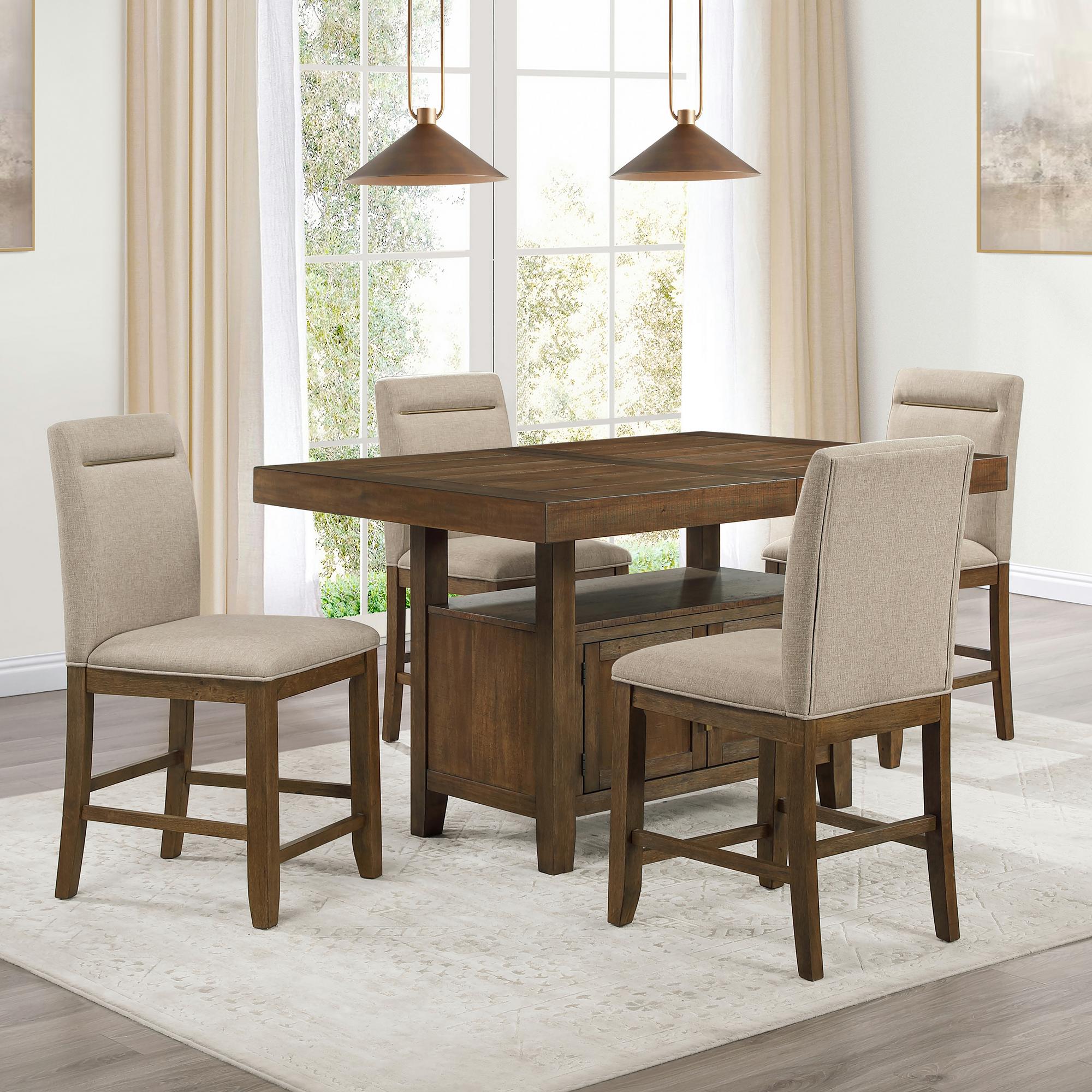 5-Piece Garland Counter Height Dining Set - Brown