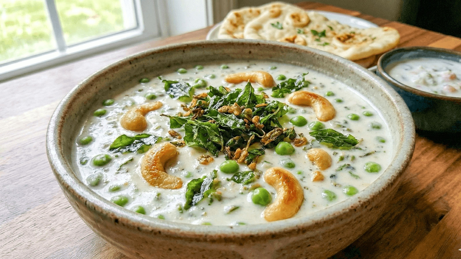 Malai Methi Kaju Mattar