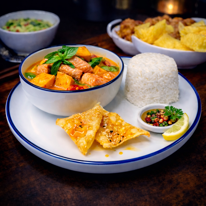 L-Pumpkin Salmon Curry+ Rice 🌶️