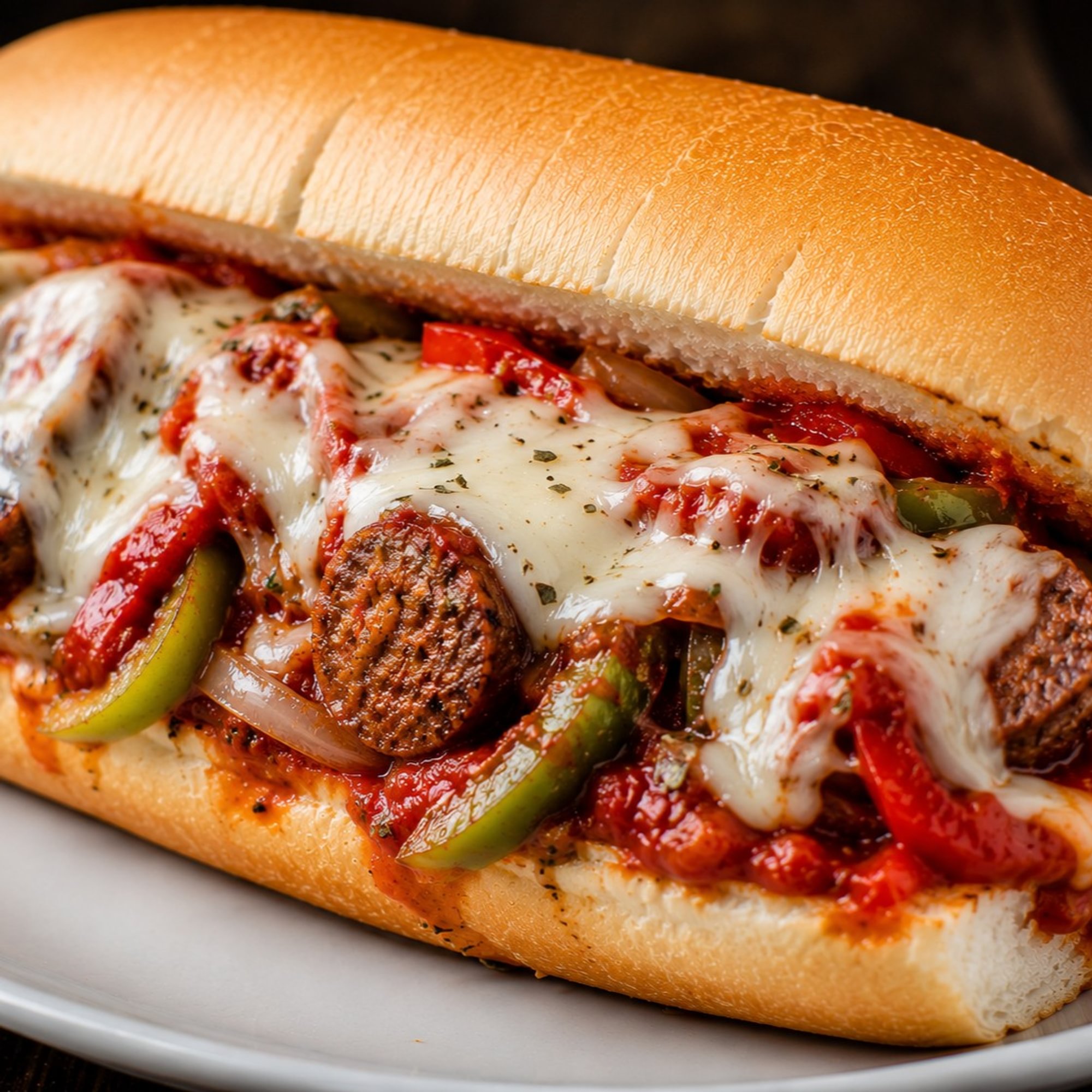 Vegan Sausage Parm Hero Sandwich