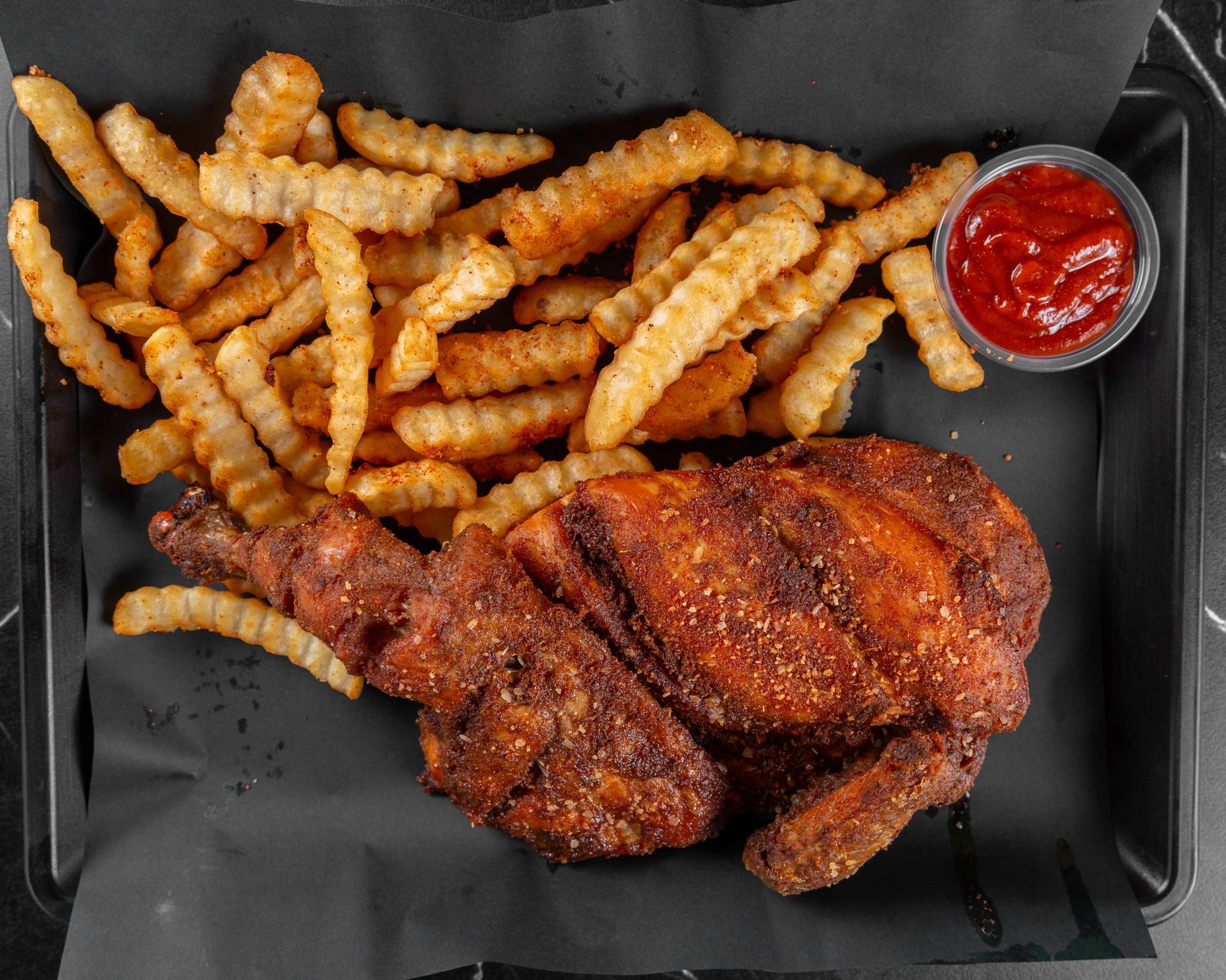 Fried Half Chicken with Fries