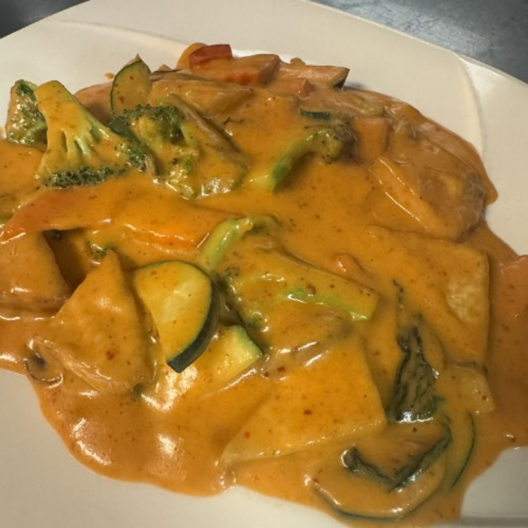 Red Curry Vegetable with Fried Tofu
