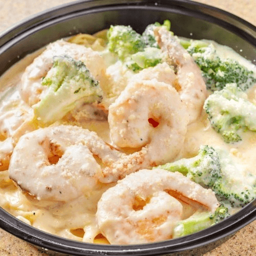 Shrimp Alfredo Over Pasta