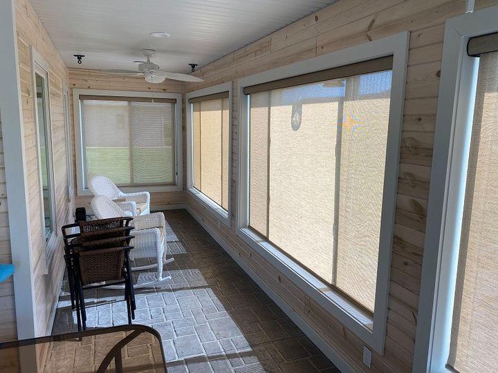 It's the sunroom of our dreams! Except sometimes, it gets a little too bright-and that's why we installed Woven Wood Shades. They are the perfect match for this home!  BudgetBlindsMankato  WovenWoodShades  ShadesOfBeauty  FreeConsultation  WindowWednesday  WellsMN