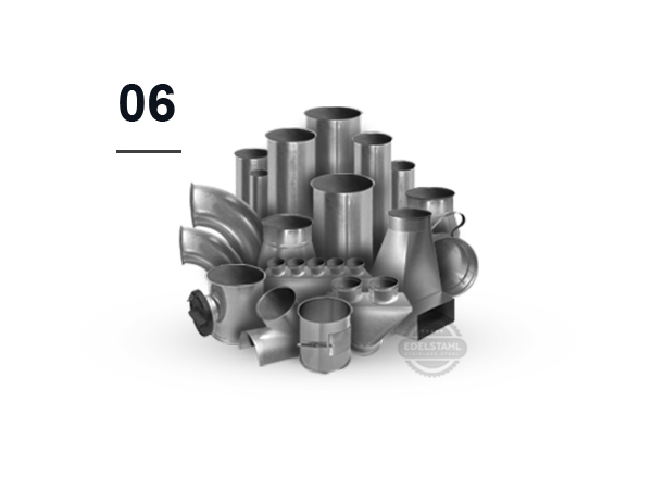 Round Extraction Systems – Extraction Ducts and Fittings in Stainless Steel