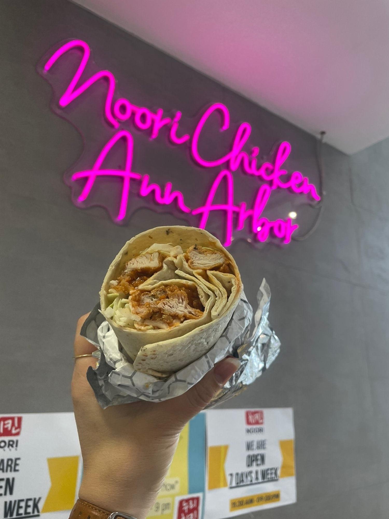 Crispy Chicken Wrap with Gochujang Sauce