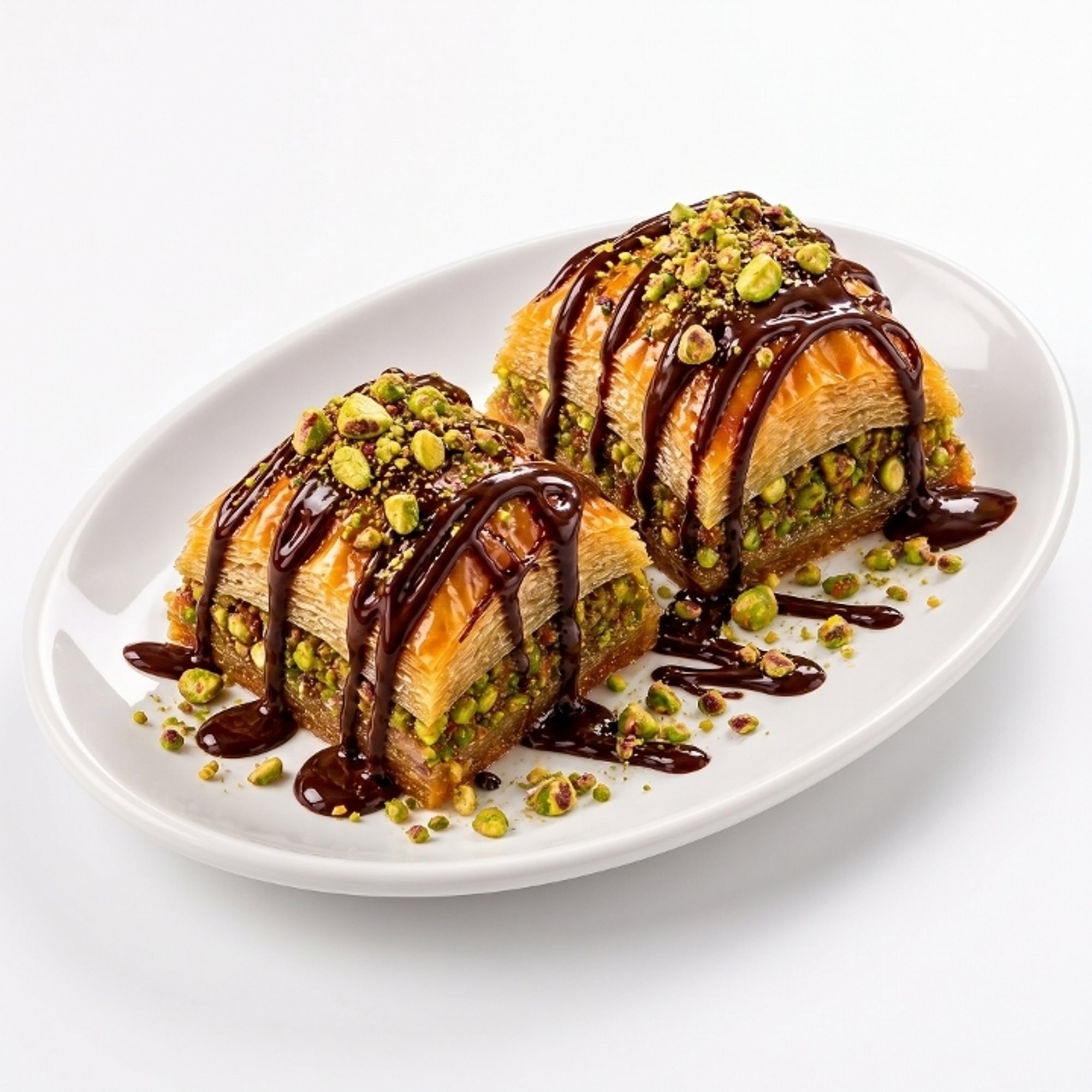 Chocolate Pistachio Baklava (2pcs)