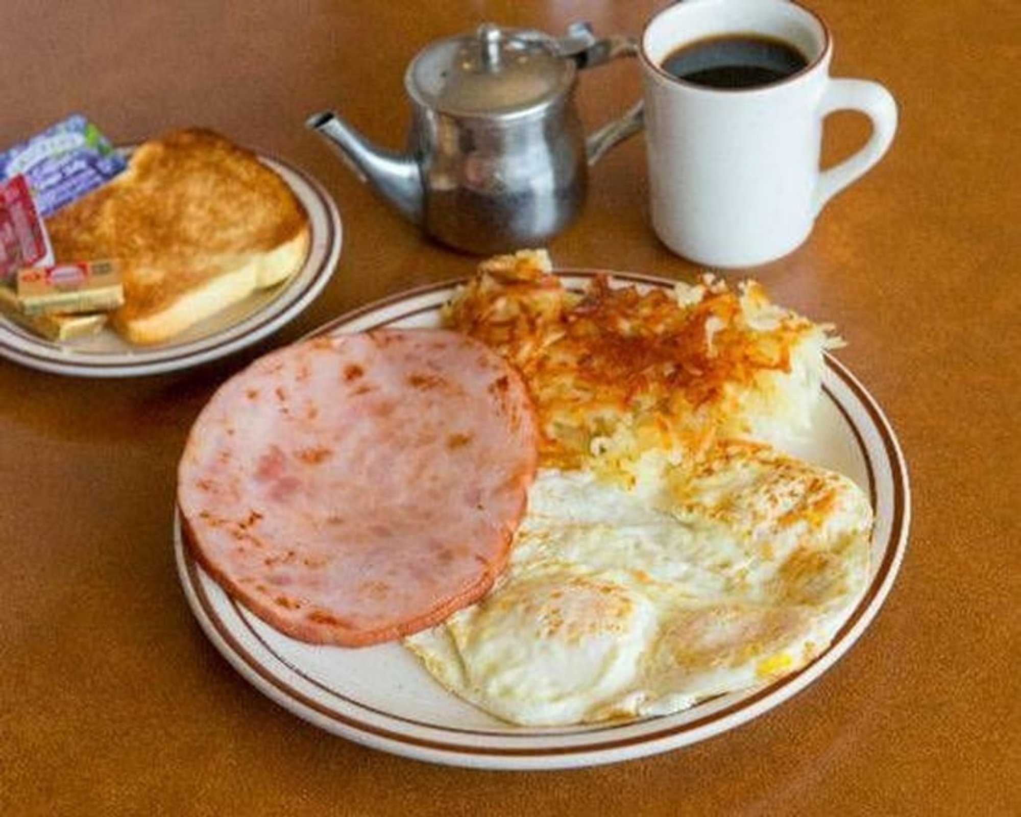 Honey Ham Steak and Eggs