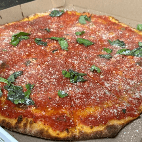 Tomato Pie Apizza (AH-BEETZ) *no mozzarella on this one