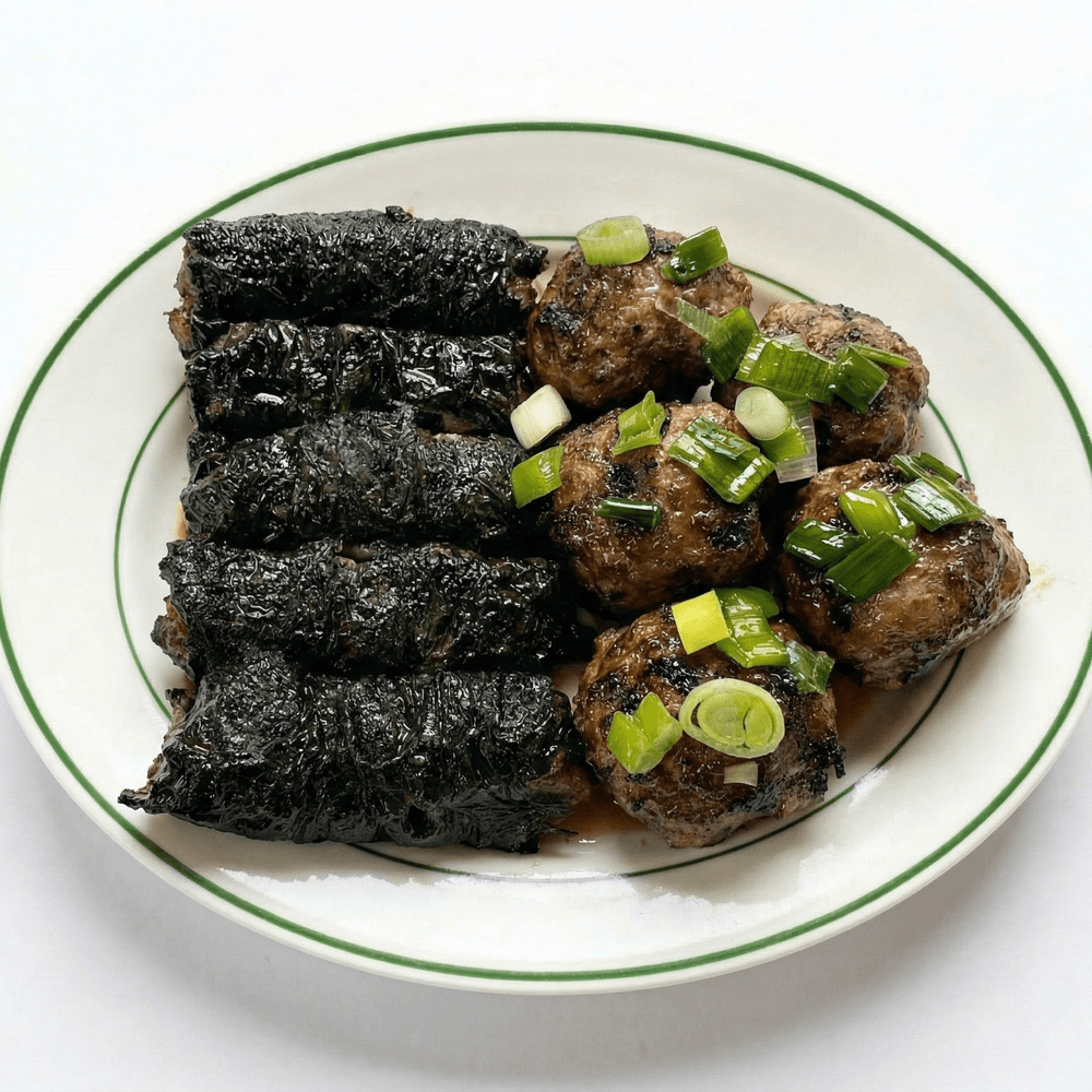 Bò Nướng Lá Lốt (5 pieces) and Bò Nướng Mỡ Chài (5 pieces)
