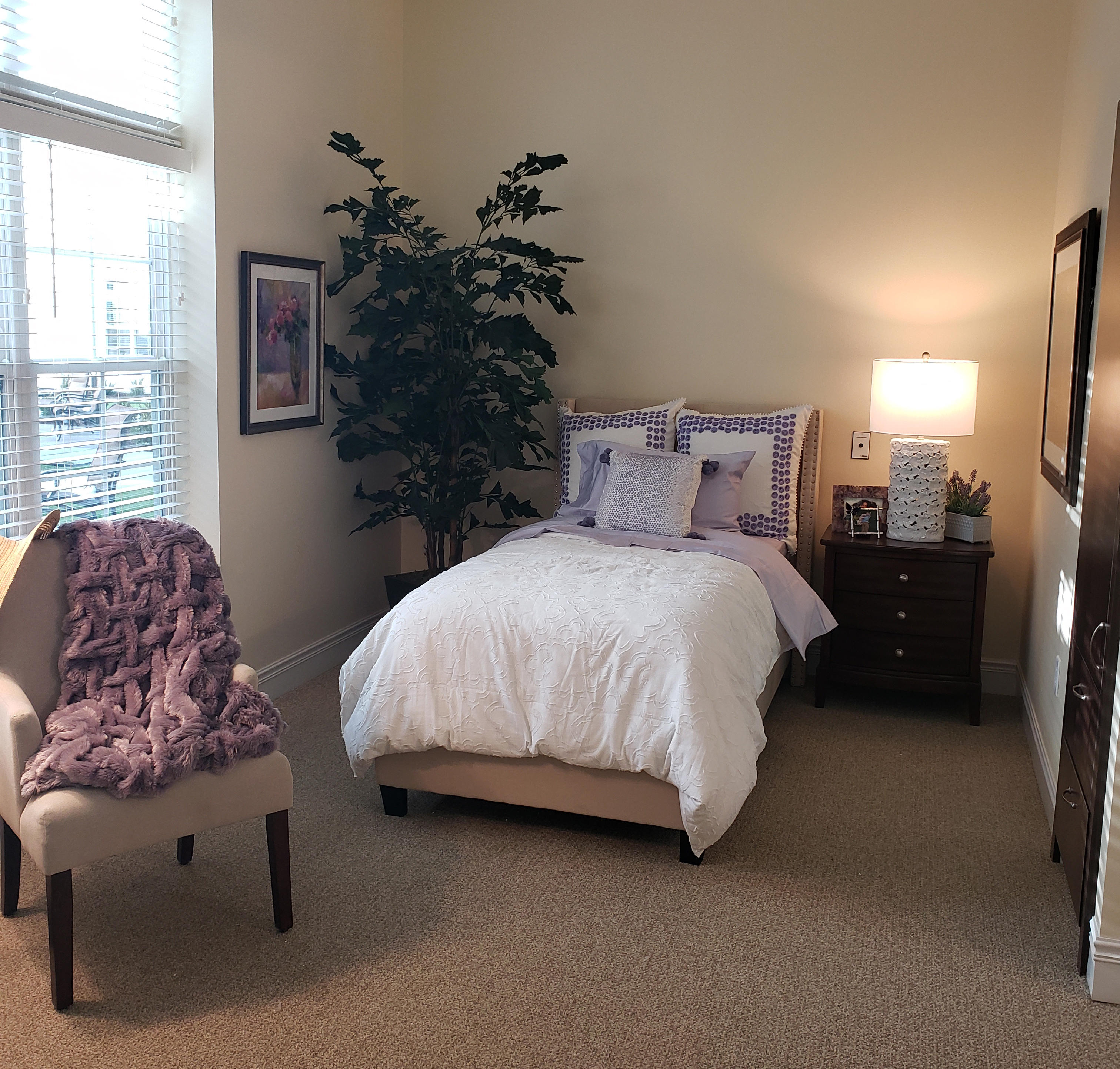 Bedroom at the Silverado North Shore Memory Care Community