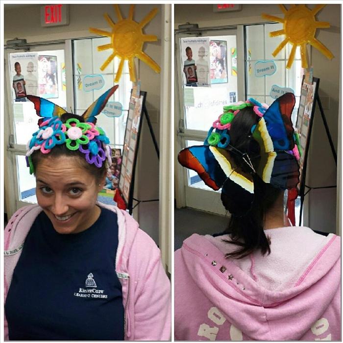 Each month we have special fun days for our children and teachers to enjoy. Miss Kayla's creative up-do for Crazy Hair Day!