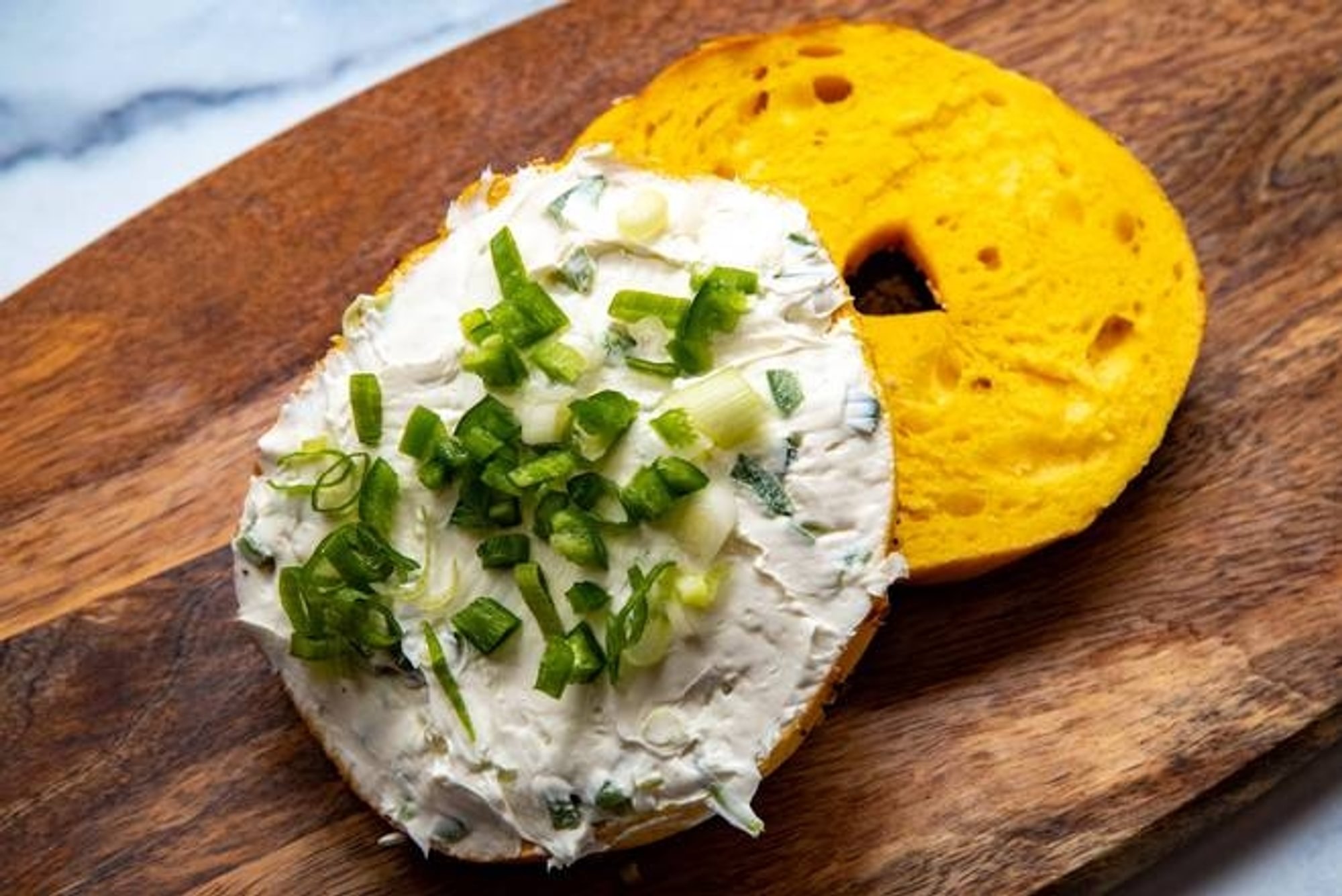 Scallion Cc on a Bagel