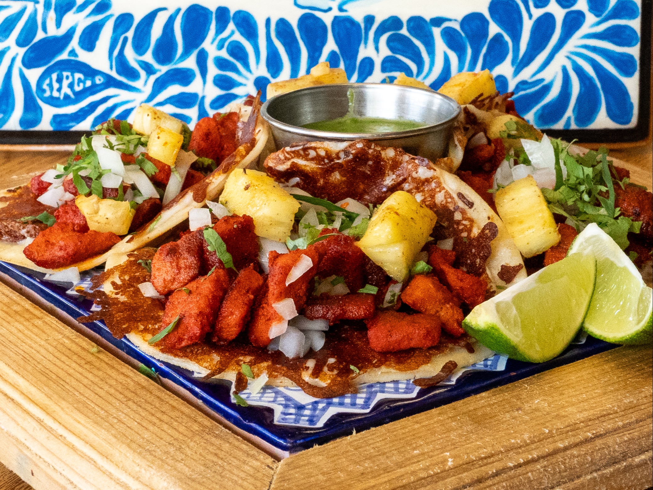 Short Ribs BBQ (pork) Tacos al Queso