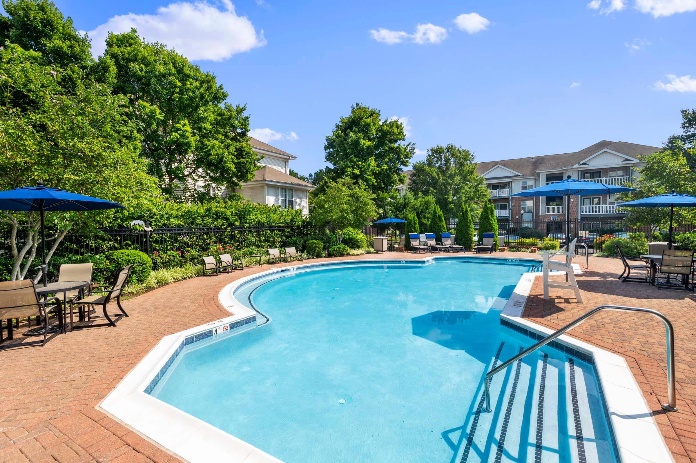Seasonal resort style pool at Camden Ashburn Farm in Ashburn, Virginia.