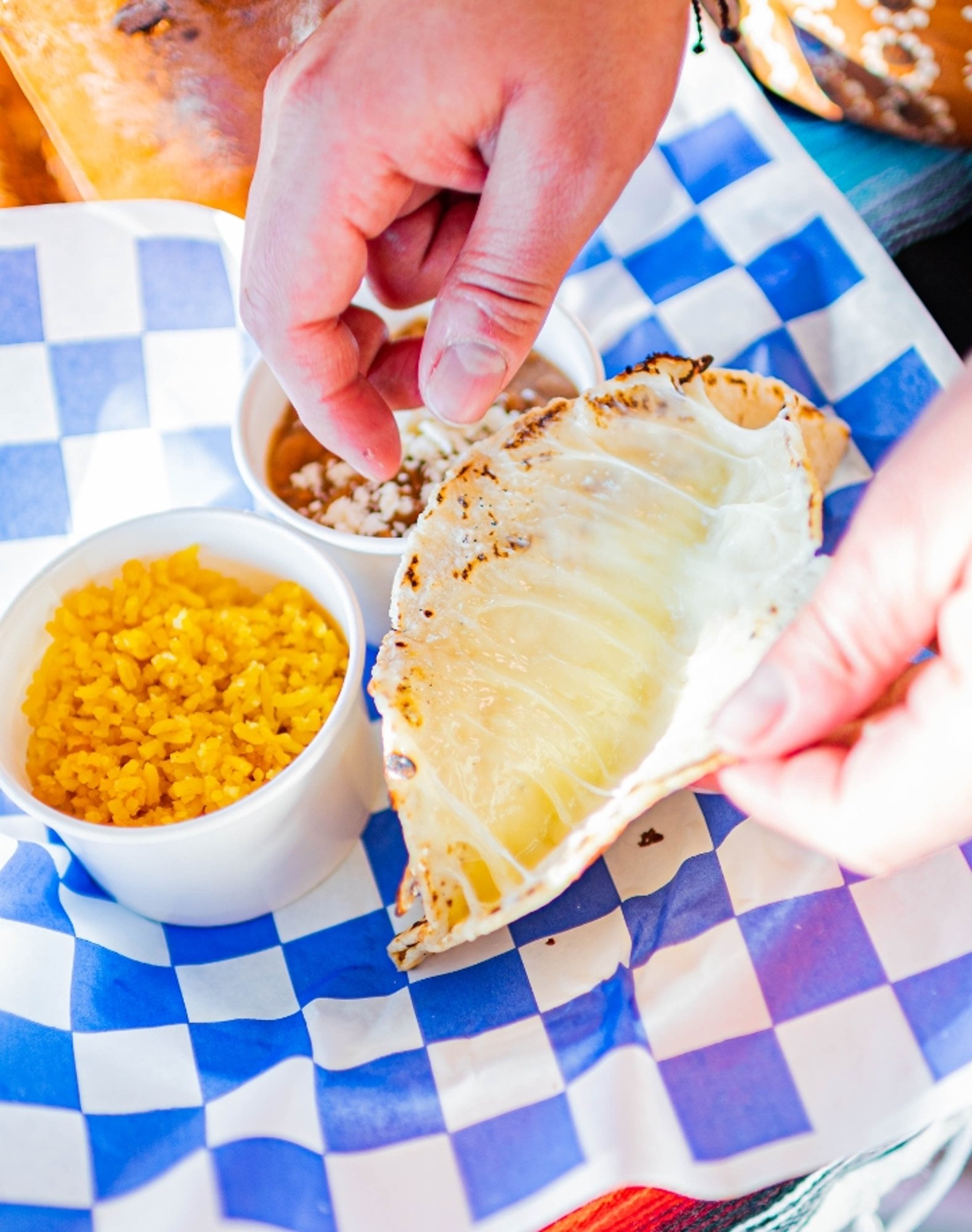 Kids Quesadilla + rice & beans
